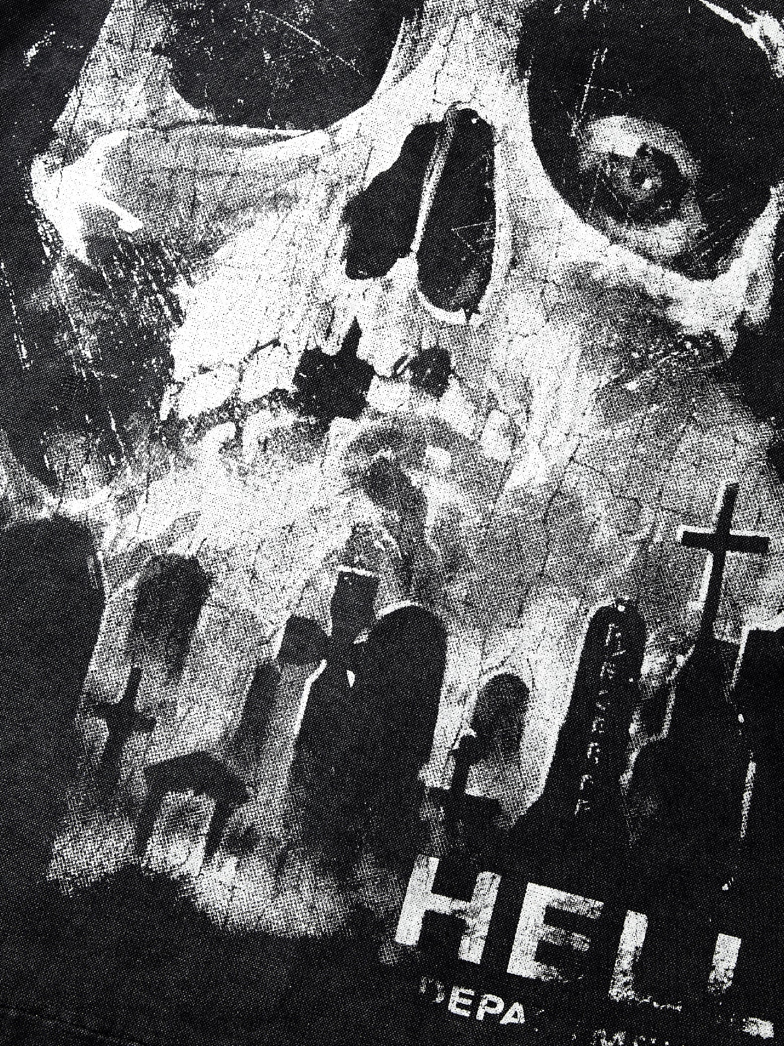 Gravestone Skull Detroit Vintage Distressed Canvas Jacket