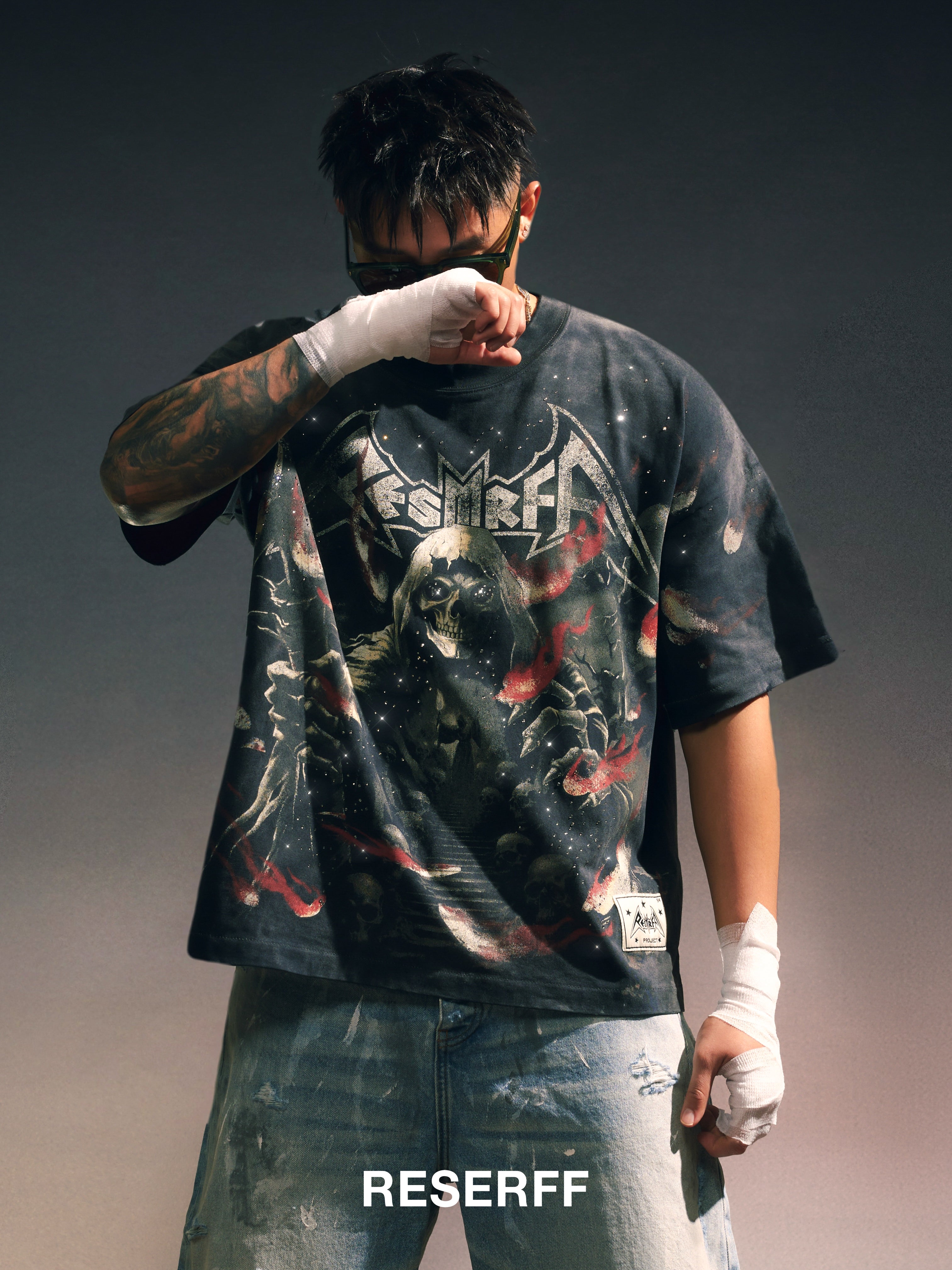STARLIGHT MAGE 3D DIAMOND HAND-PAINTED VINTAGE OVERSIZED SHORT-SLEEVED T-SHIRT