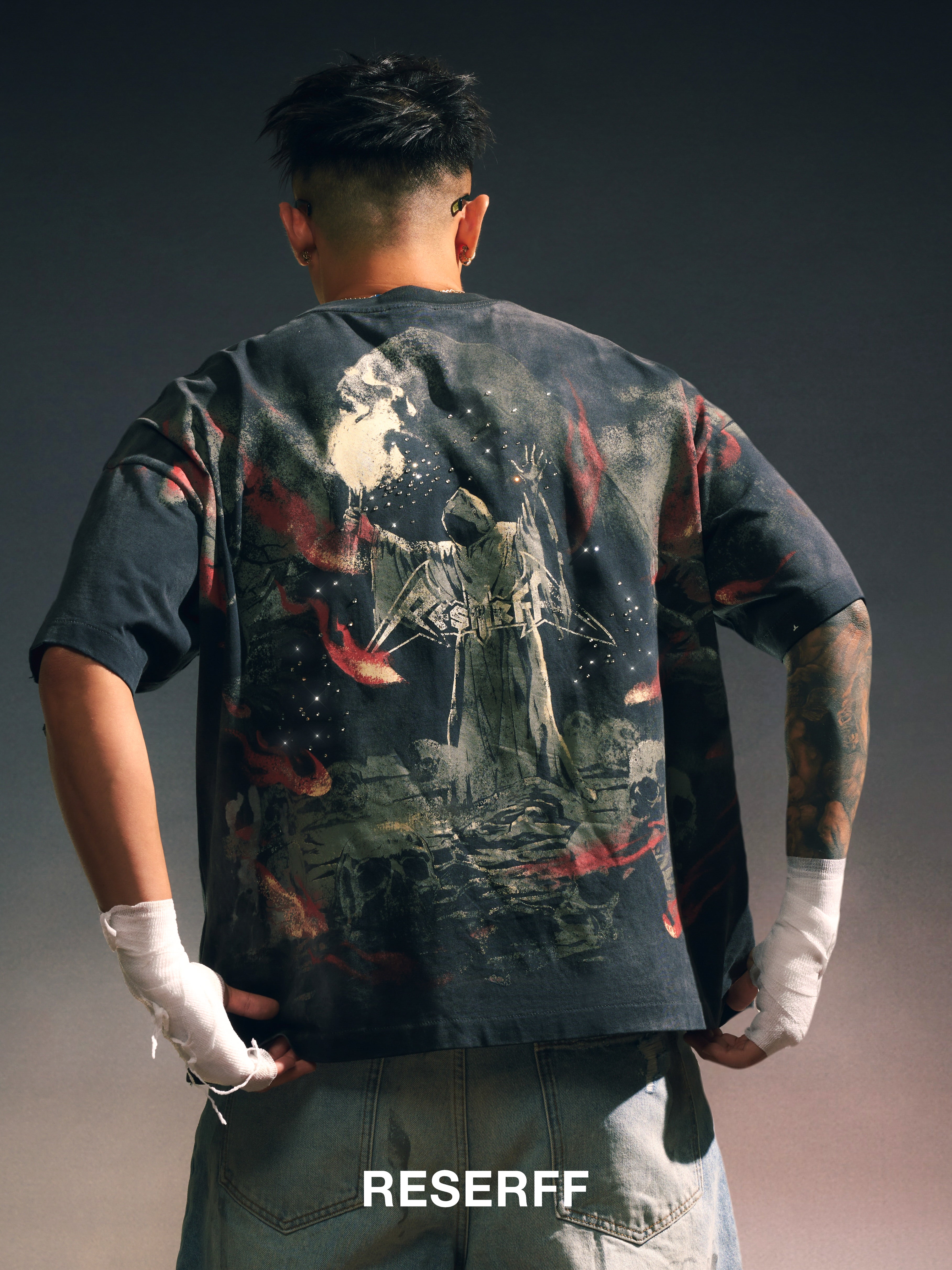STARLIGHT MAGE 3D DIAMOND HAND-PAINTED VINTAGE OVERSIZED SHORT-SLEEVED T-SHIRT