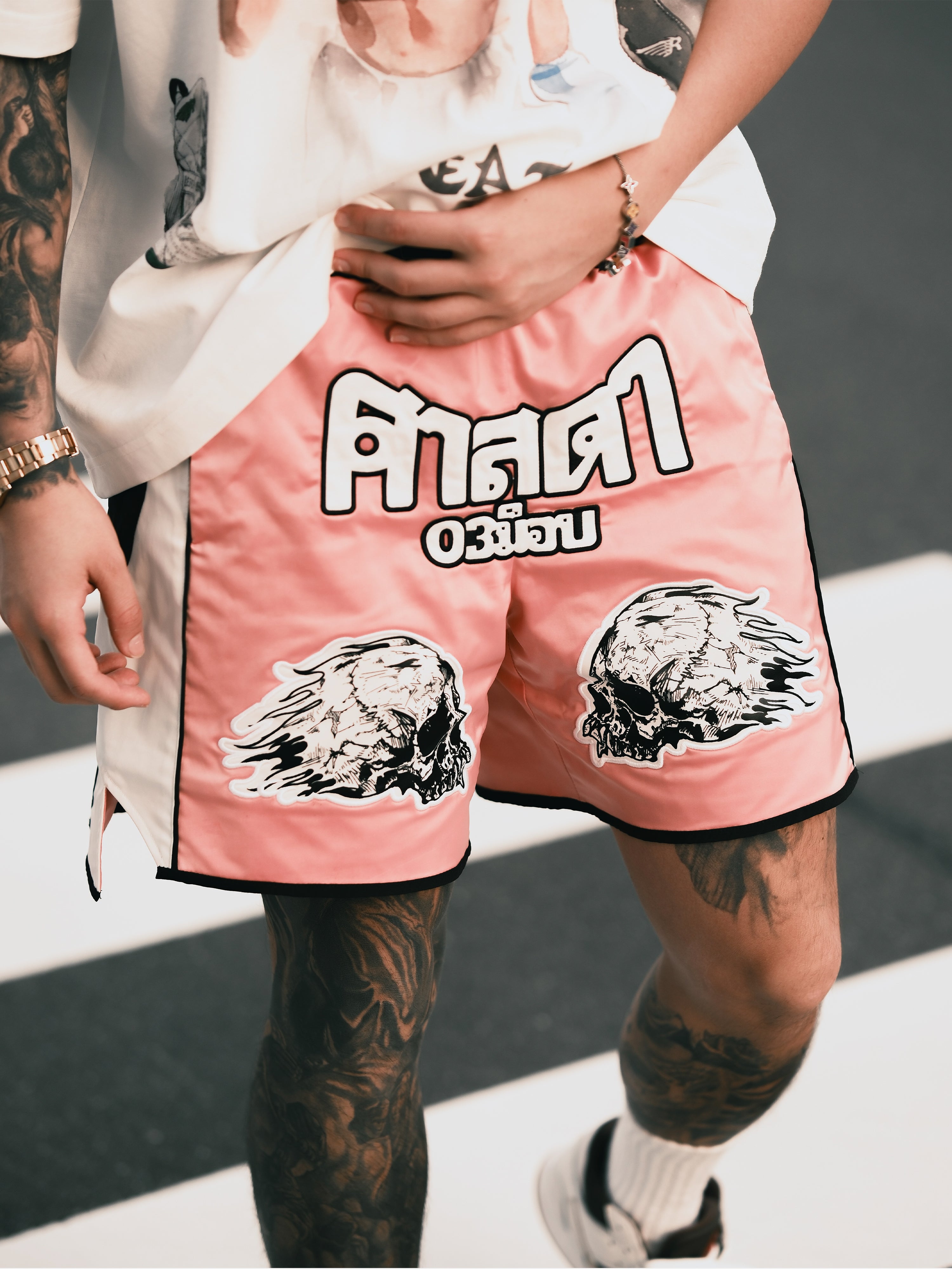 HELL BOXER FROM HELL BOXING SHORTS PINK