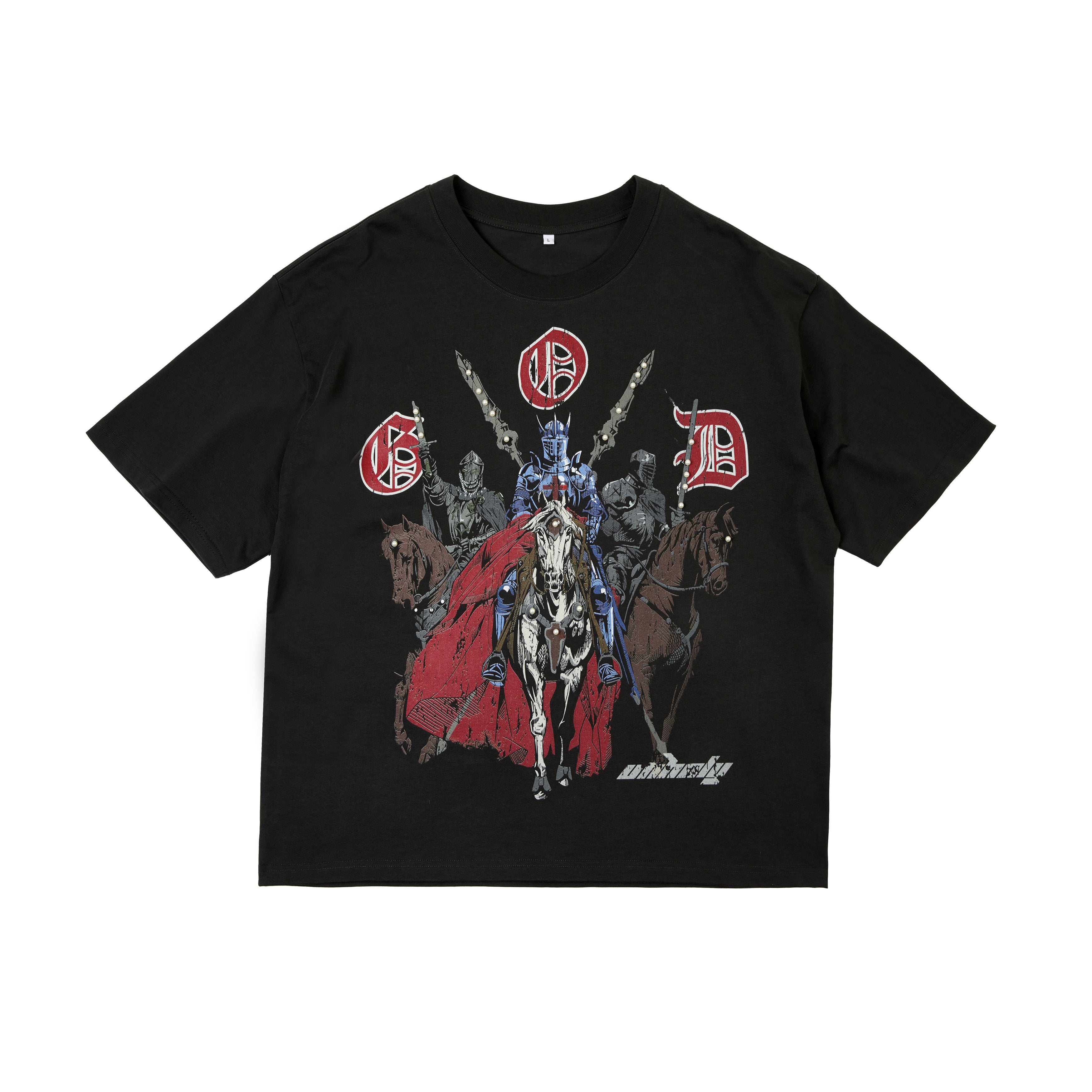 RESERFF SHADOW KNIGHT 3D PEARL HAND-PAINTED ILLUSTRATION TEES