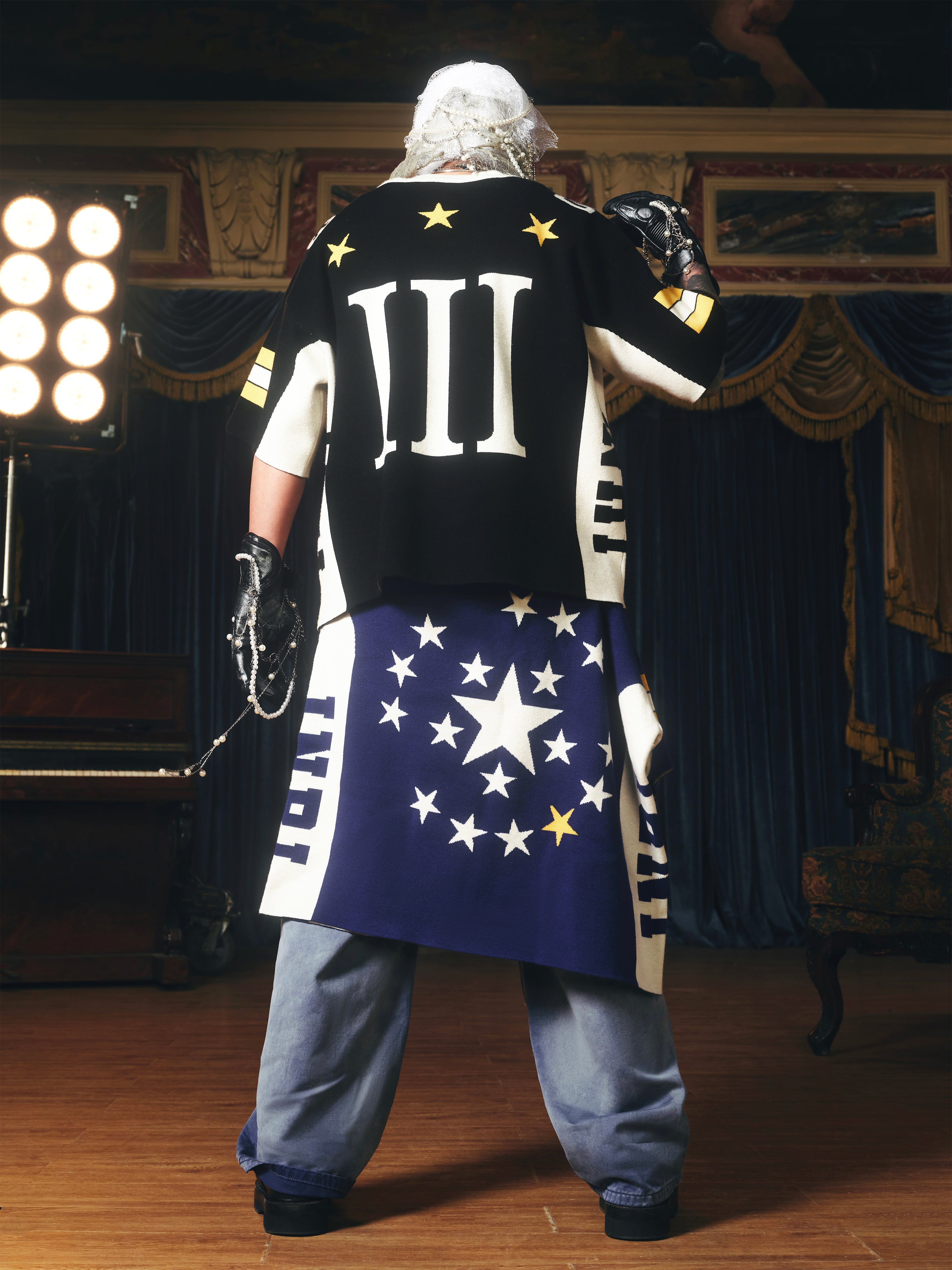ROMAN STAR JACQUARD KNITTED JERSEY TEES