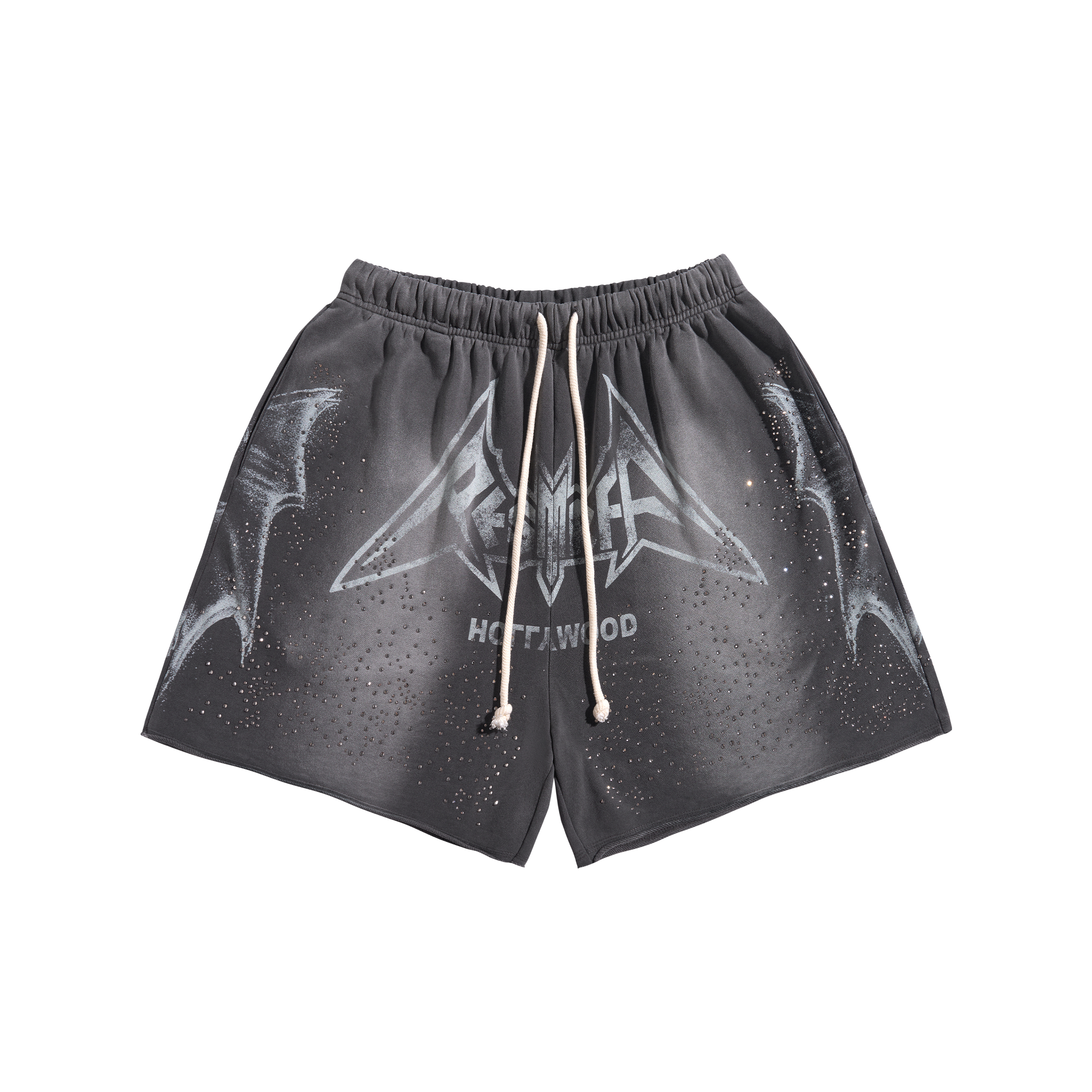 STARLIGHT MAGIC WINGS 3D DiaIAMOND RETRO HAND-PAINTED VINTAGE SILHOUETTE SHORTS