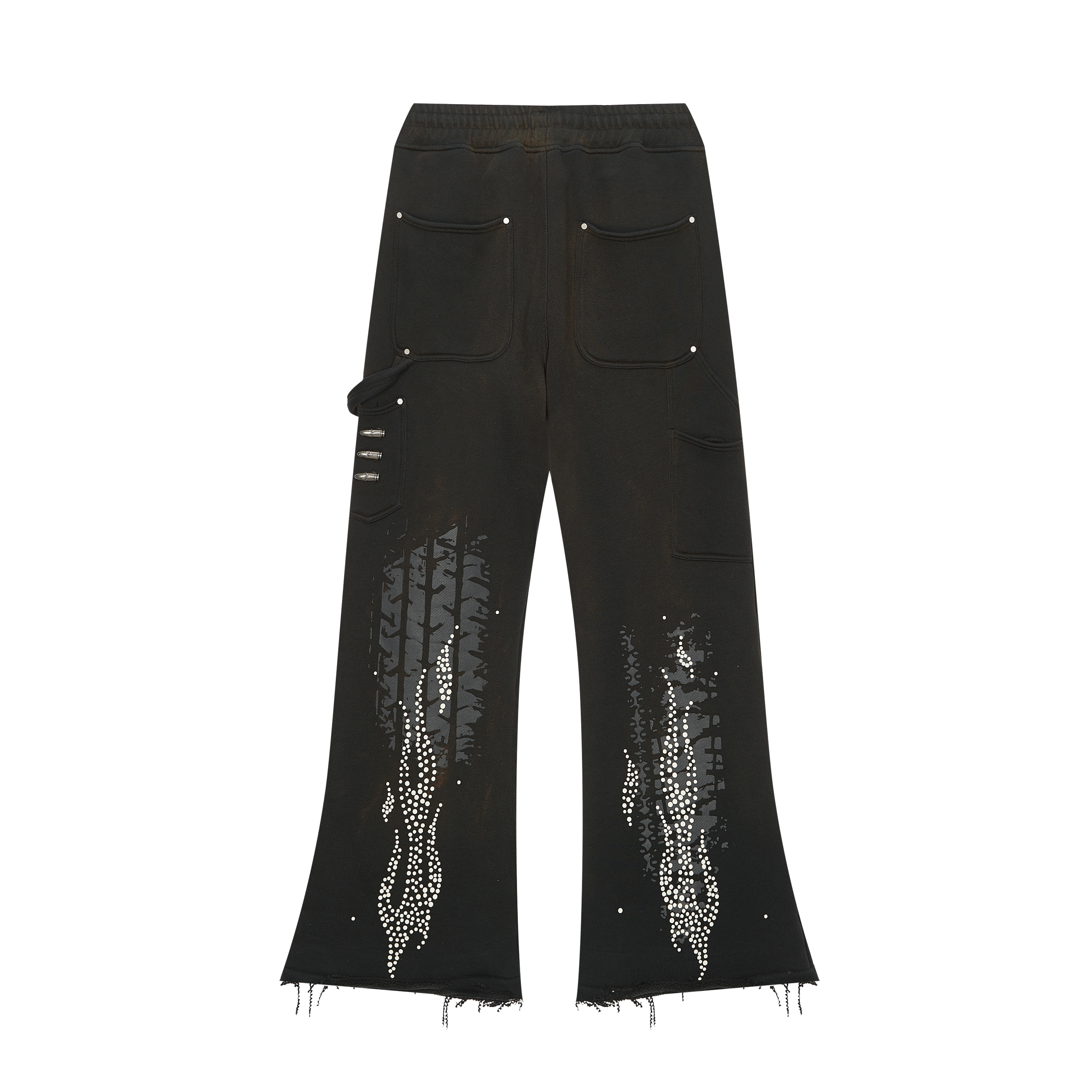 FIRETRAIL MARKS RETRO DISTRESSED DIRTY PRINT HEAVY SWEATPANTS