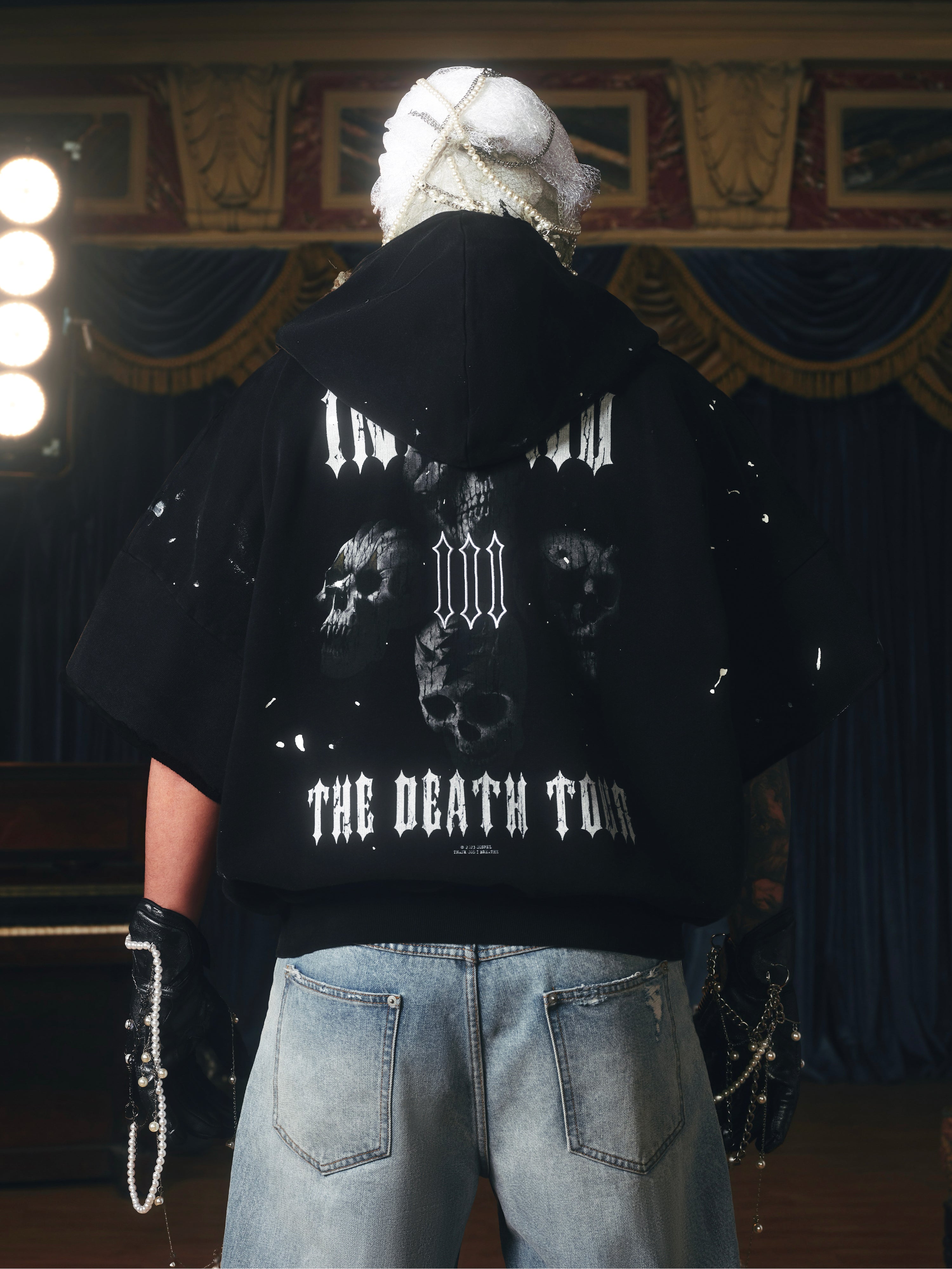 ENDLESS SKELETON INK SPLASH DESTRUCTION THREE-DIMENSIONAL PRINT BOXING HOODIE