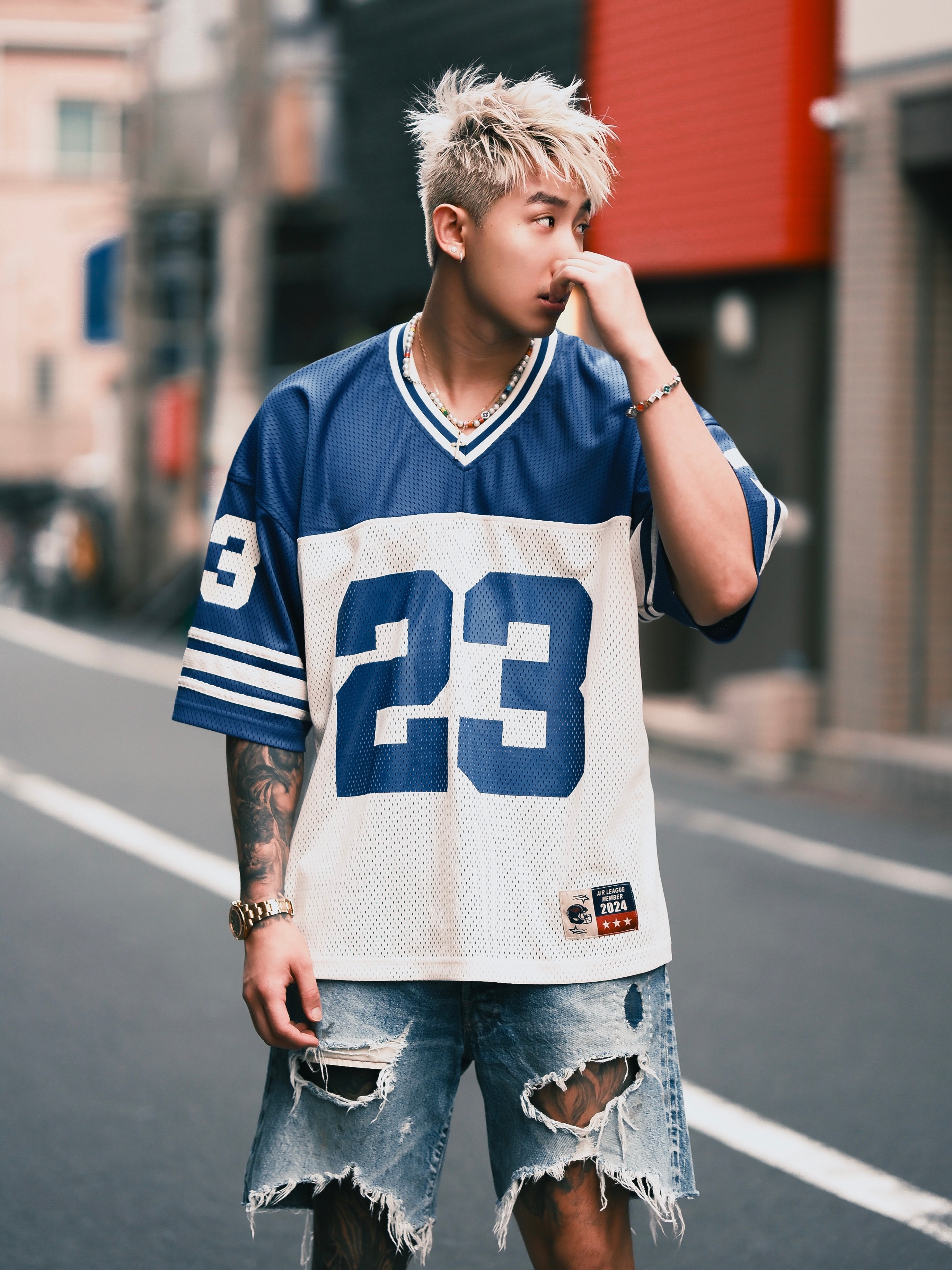 HELL BOXERTHE LEGEND RETURNS MESH TEE BLUE