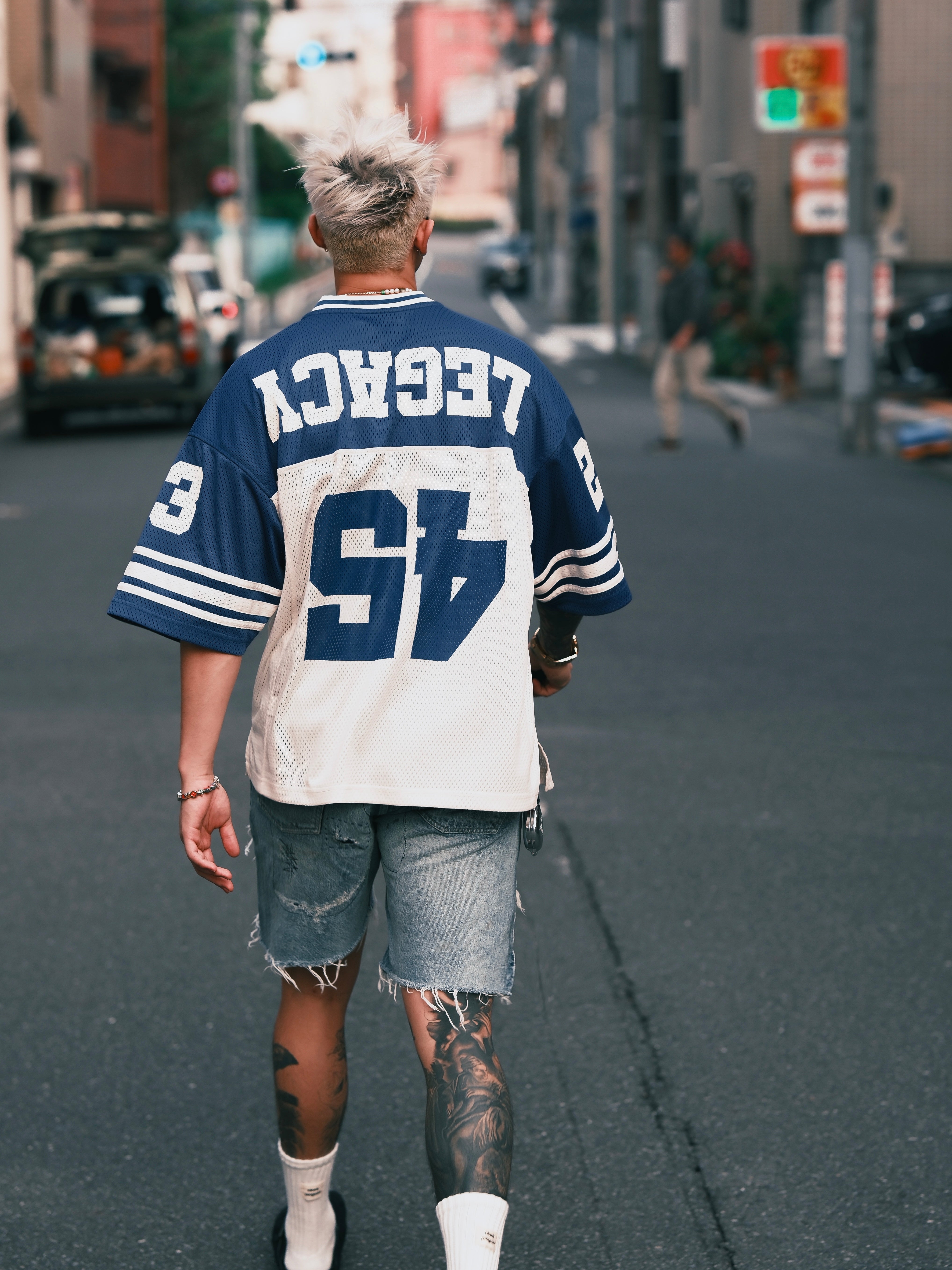 HELL BOXERTHE LEGEND RETURNS MESH TEE BLUE