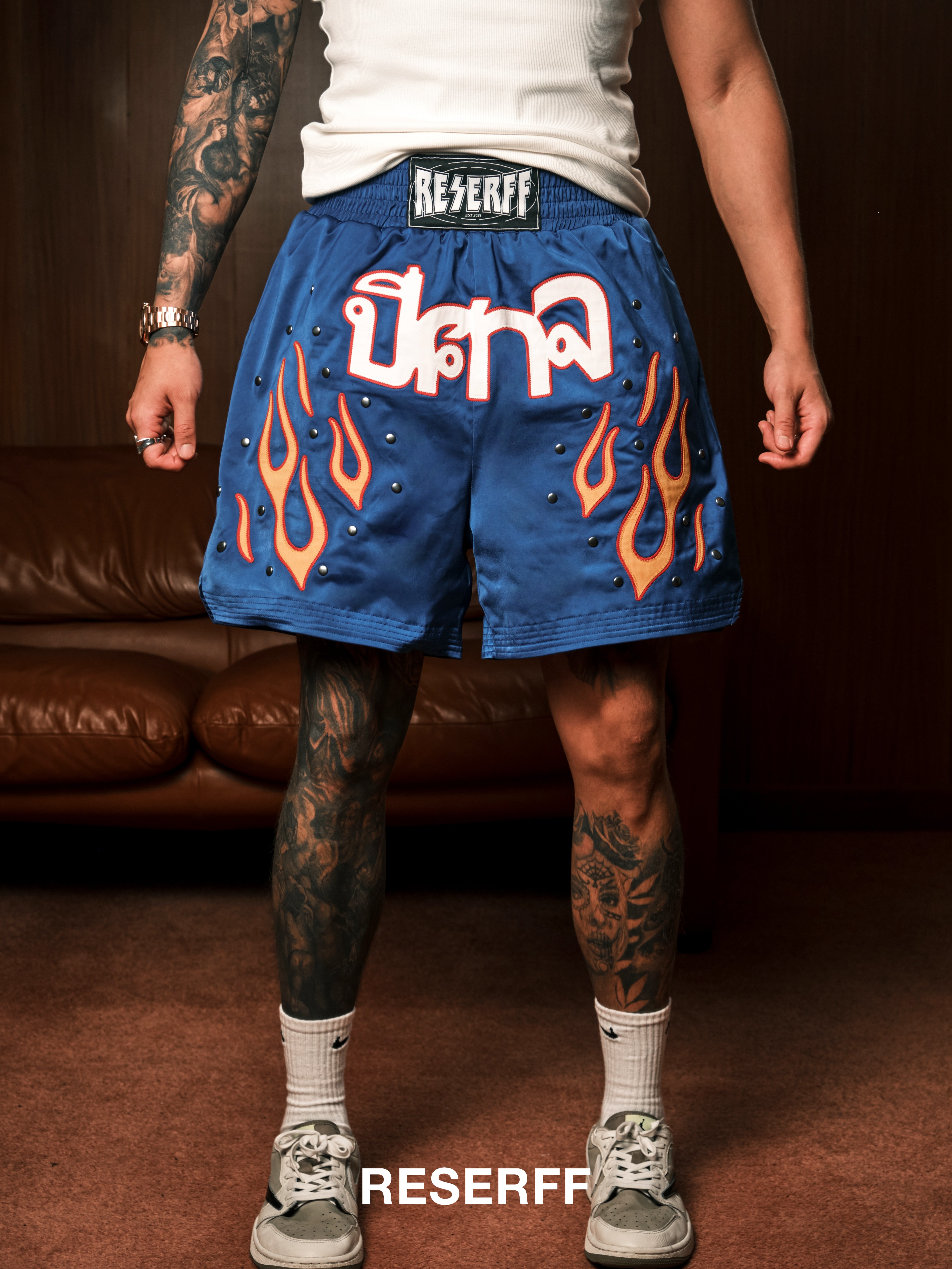STARLIGHT FLAME VINTAGE FLAME METAL MESH DOUBLE-LAYER SHORTS