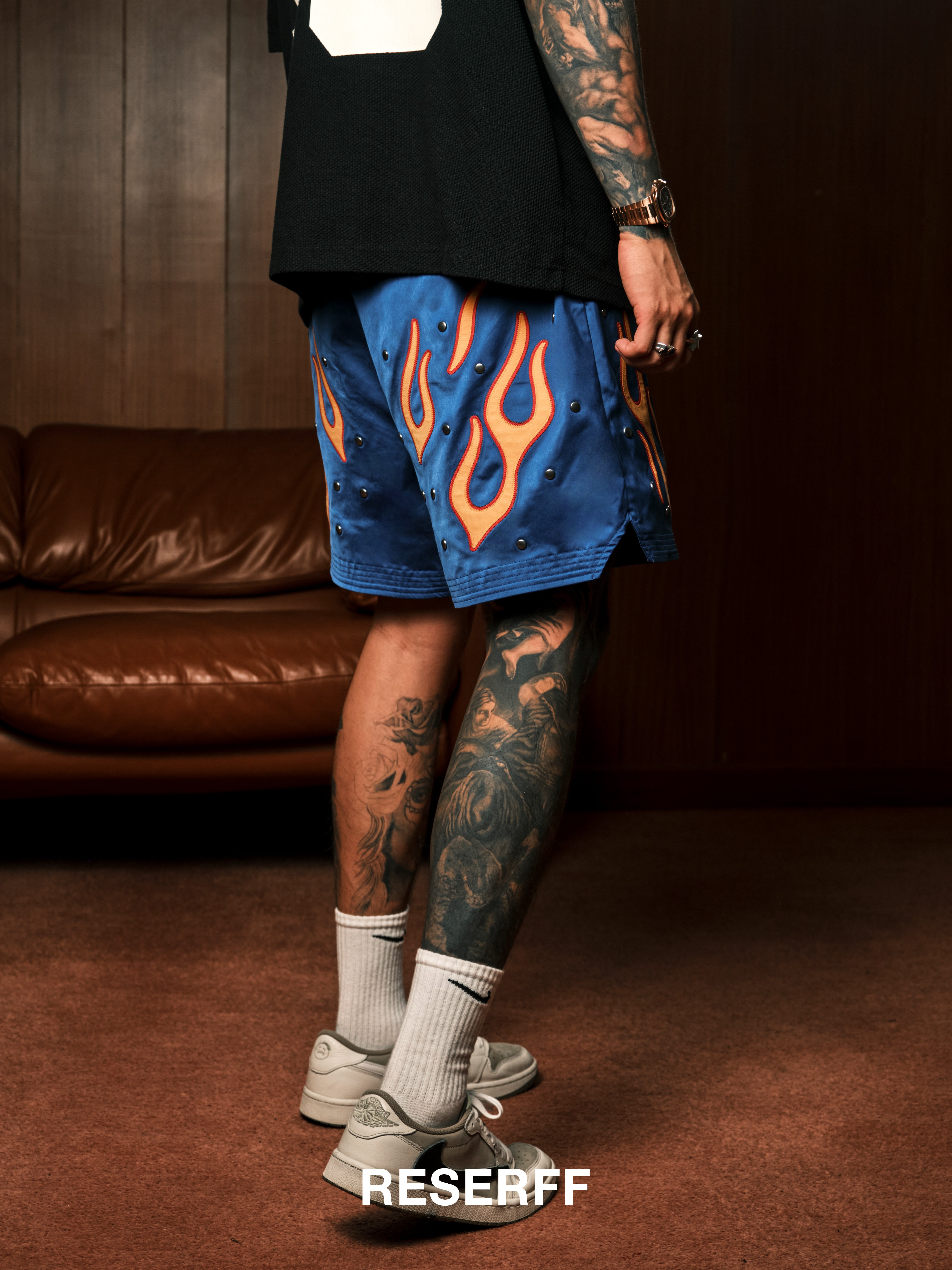 STARLIGHT FLAME VINTAGE FLAME METAL MESH DOUBLE-LAYER SHORTS