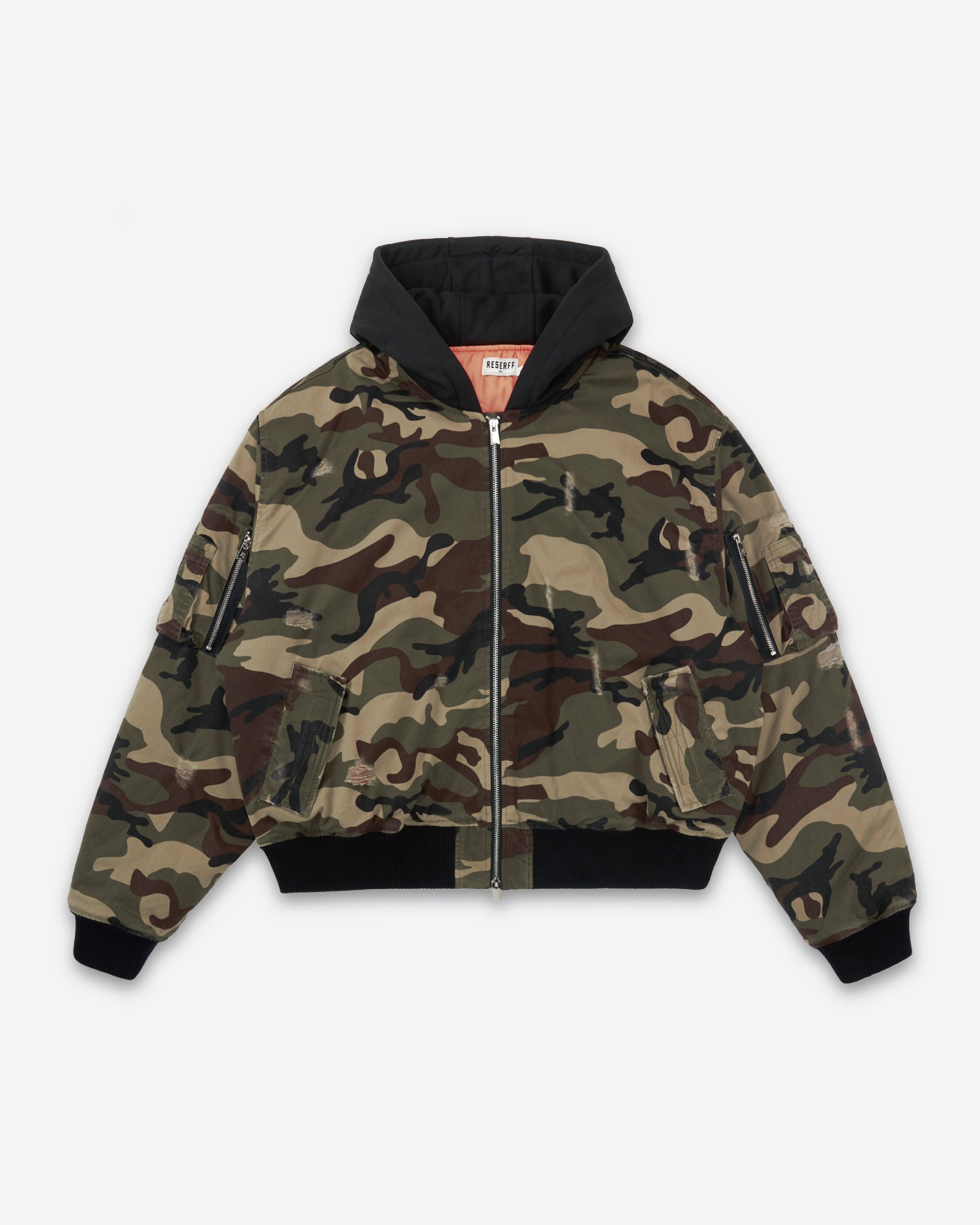 HOODED CAMOUFLAGE COTTON JACKET CAMOUFLAGE GREEN - RESERFF   HOODED CAMOUFLAGE COTTON JACKET CAMOUFLAGE GREEN 