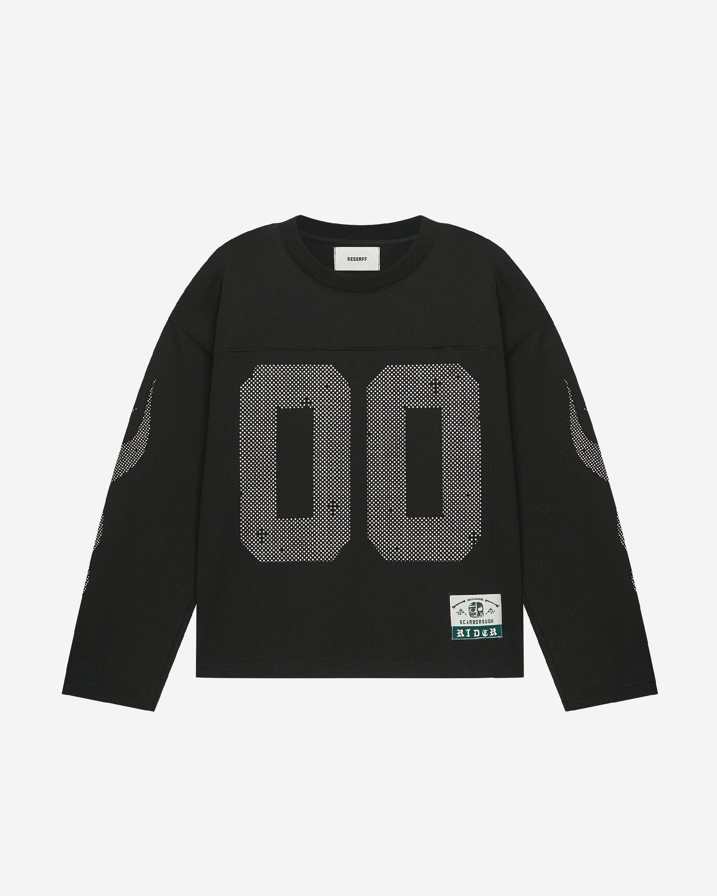 PIXEL JERSEY RETRO PRINT FADED LONG SLEEVE BLACK