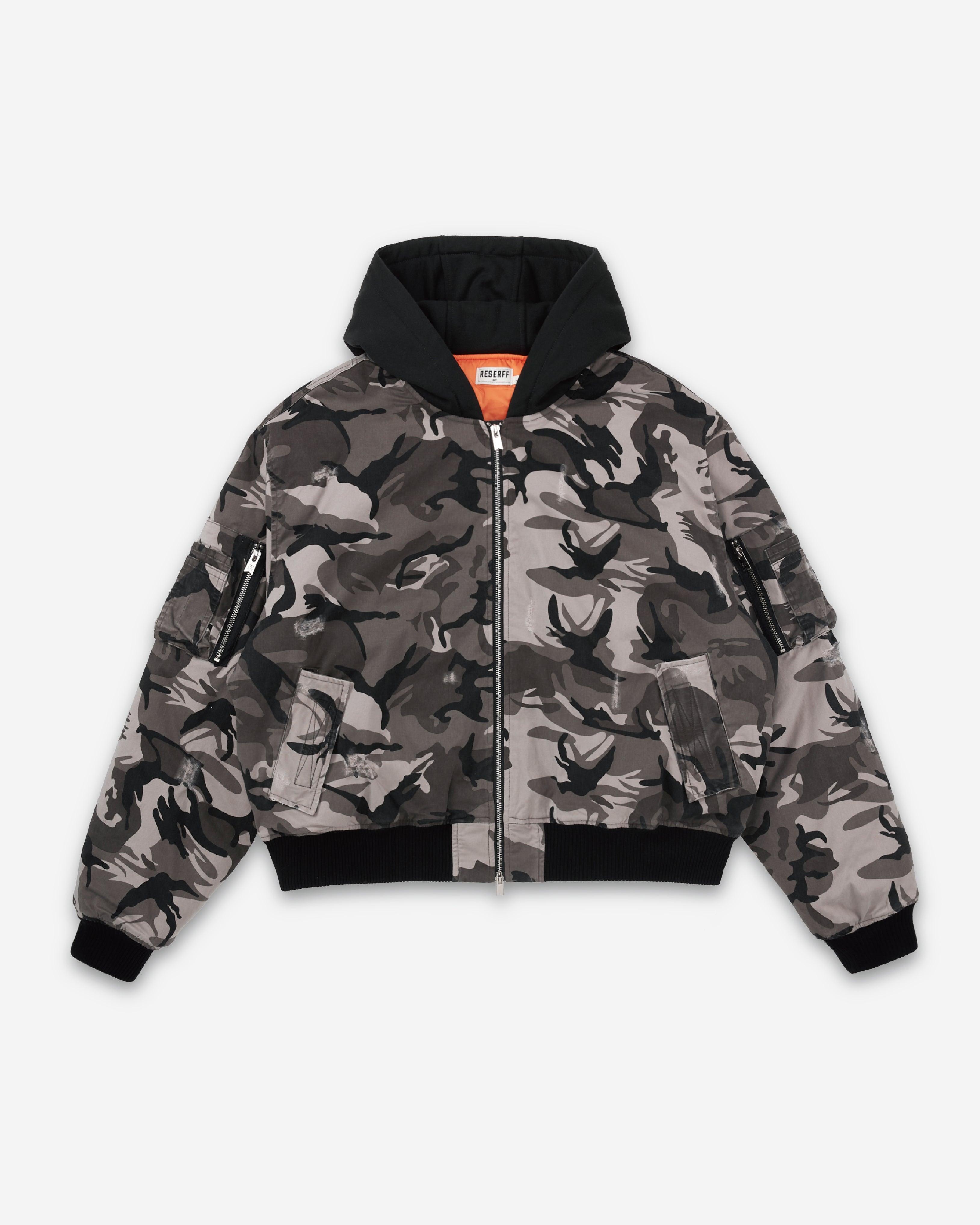 HOODED CAMOUFLAGE COTTON JACKET DESERT GRAY - RESERFF   HOODED CAMOUFLAGE COTTON JACKET DESERT GRAY 