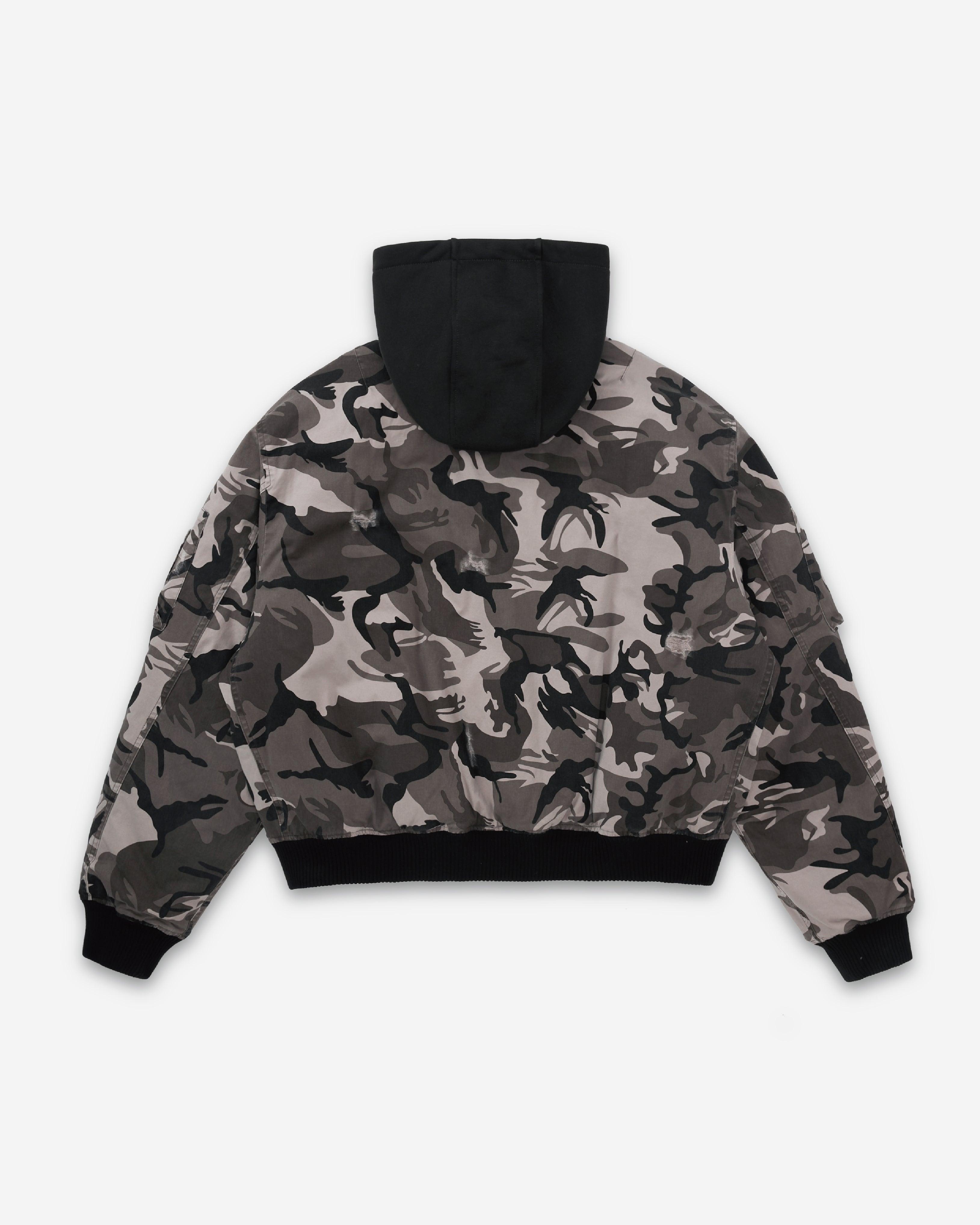 HOODED CAMOUFLAGE COTTON JACKET DESERT GRAY - RESERFF   HOODED CAMOUFLAGE COTTON JACKET DESERT GRAY 