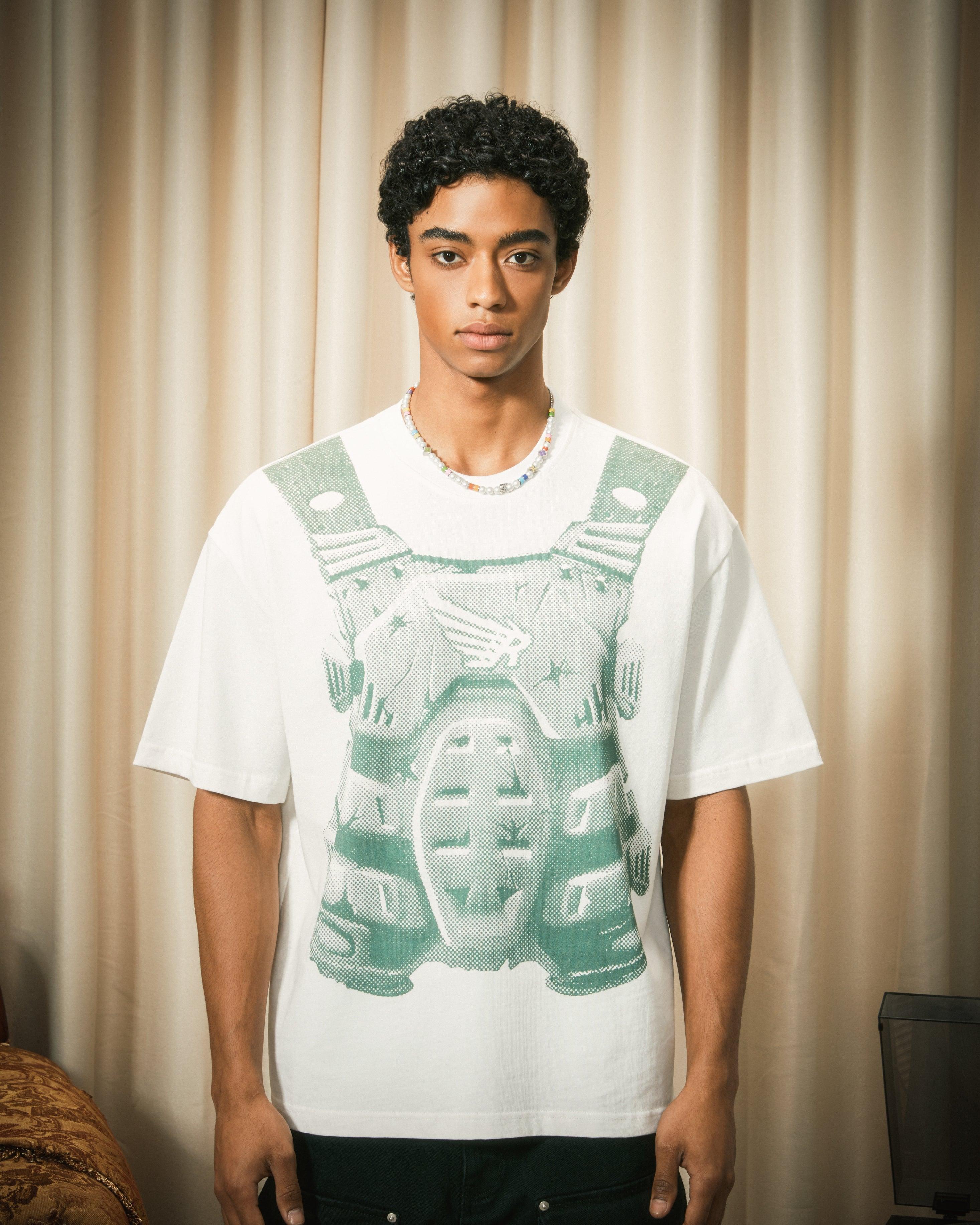 PIXEL BULLET HOLE MECHA PRINTING TEE GREEN - RESERFF   PIXEL BULLET HOLE MECHA PRINTING TEE GREEN 