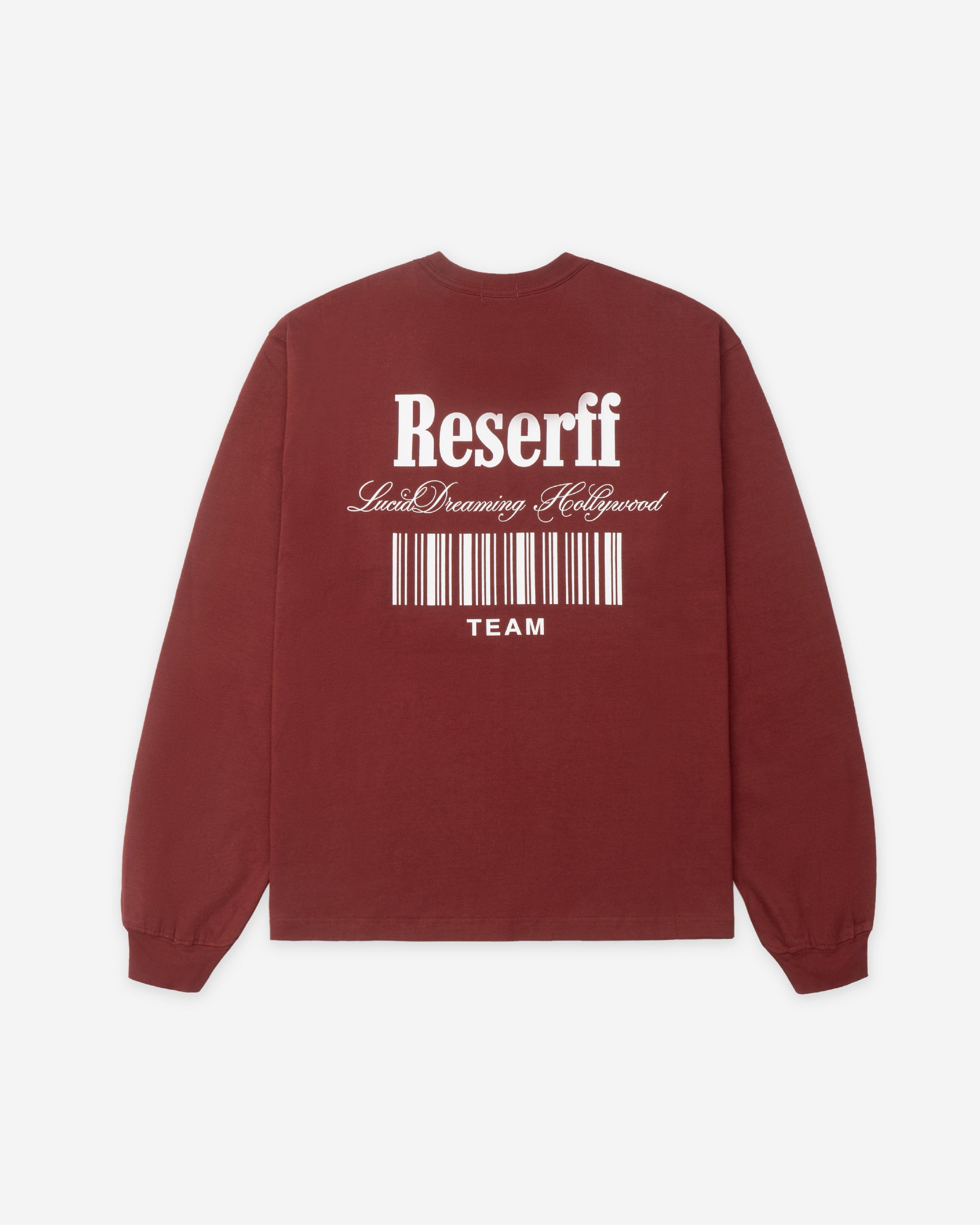 BARCODE PRINTING RELAXED HEAVYWEIGHT LONG SLEEVED CHARCOAL BLACK - RESERFF   Barcode Printing Relaxed Heavyweight Long Sleeved Charcoal Black 