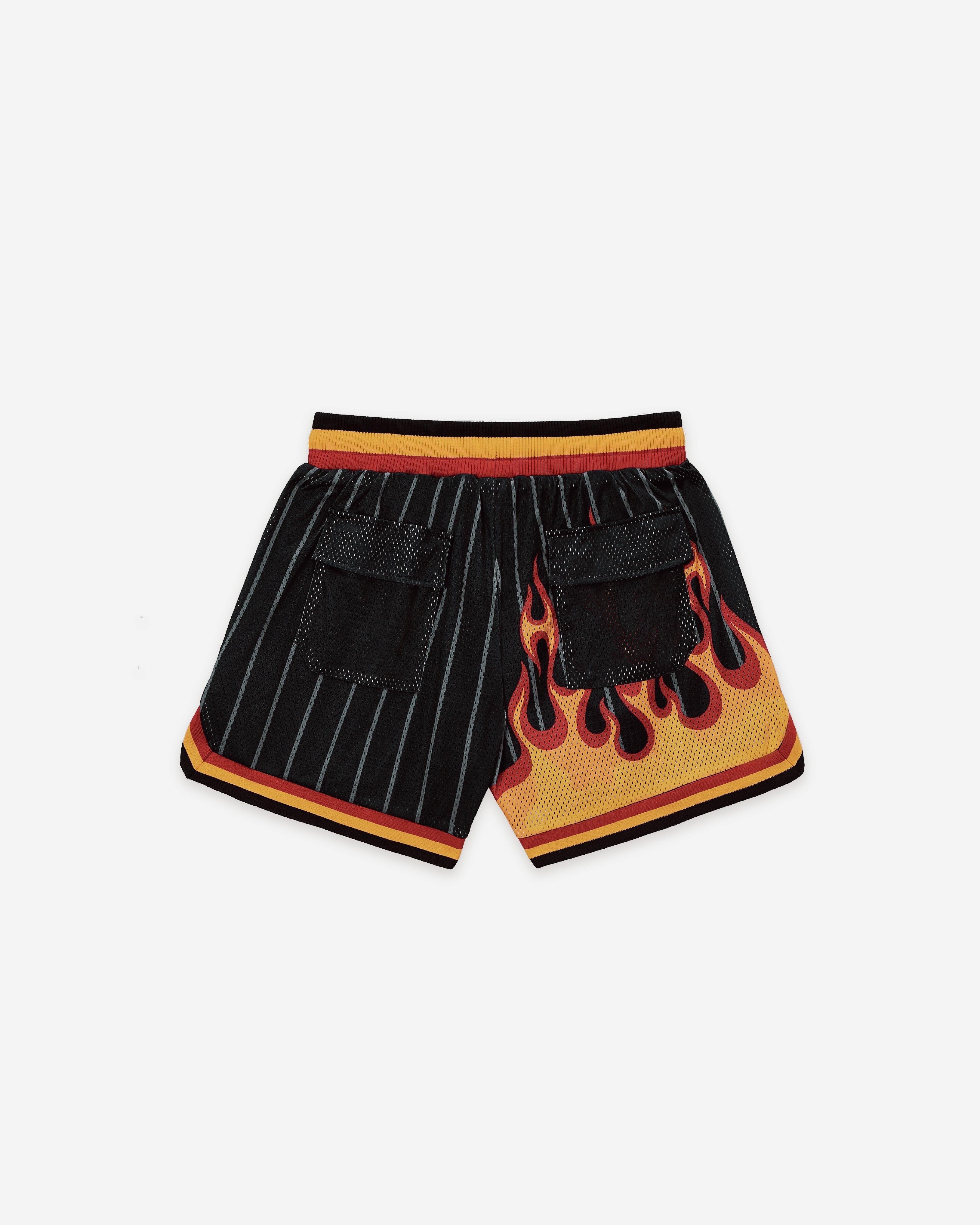 FLAMES LAVA PRINTING MESH SHORTS WHITE - RESERFF   FLAMES LAVA PRINTING MESH SHORTS WHITE 