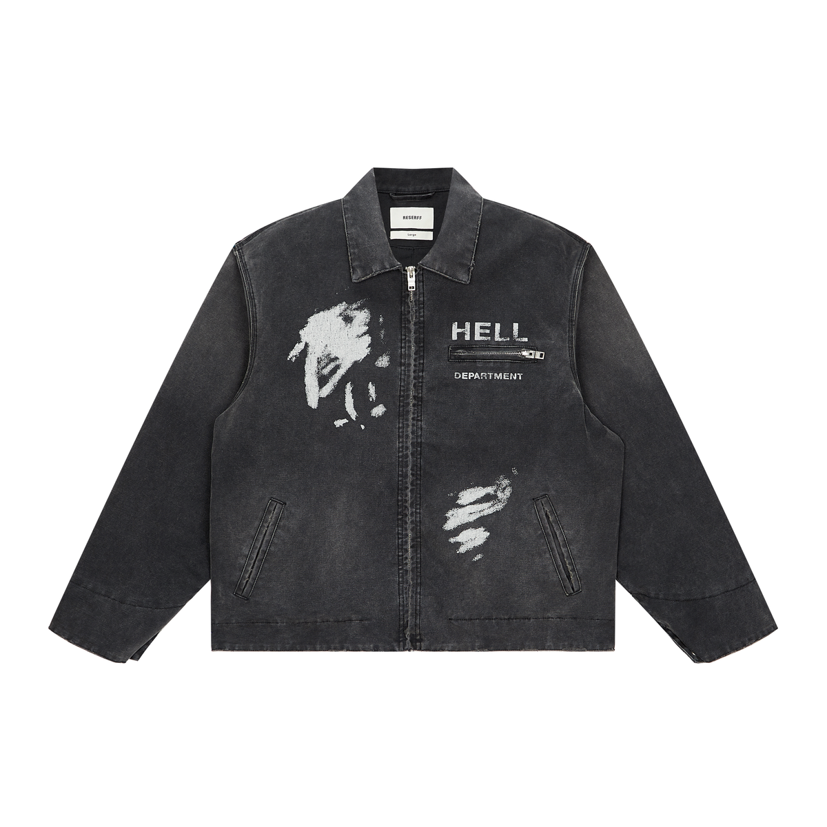 Gravestone Skull Detroit Vintage Distressed Canvas Jacket