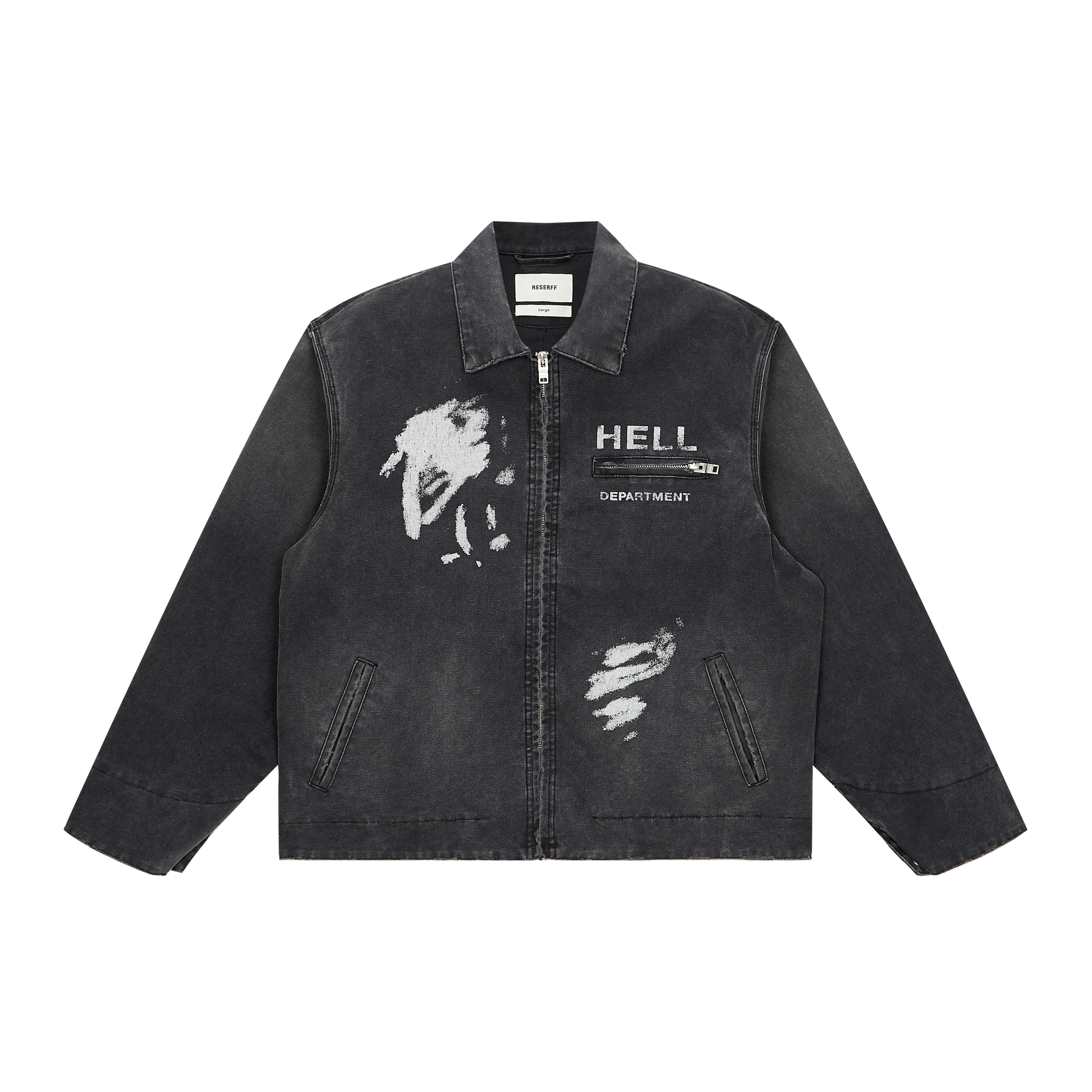 Gravestone Skull Detroit Vintage Distressed Canvas Jacket