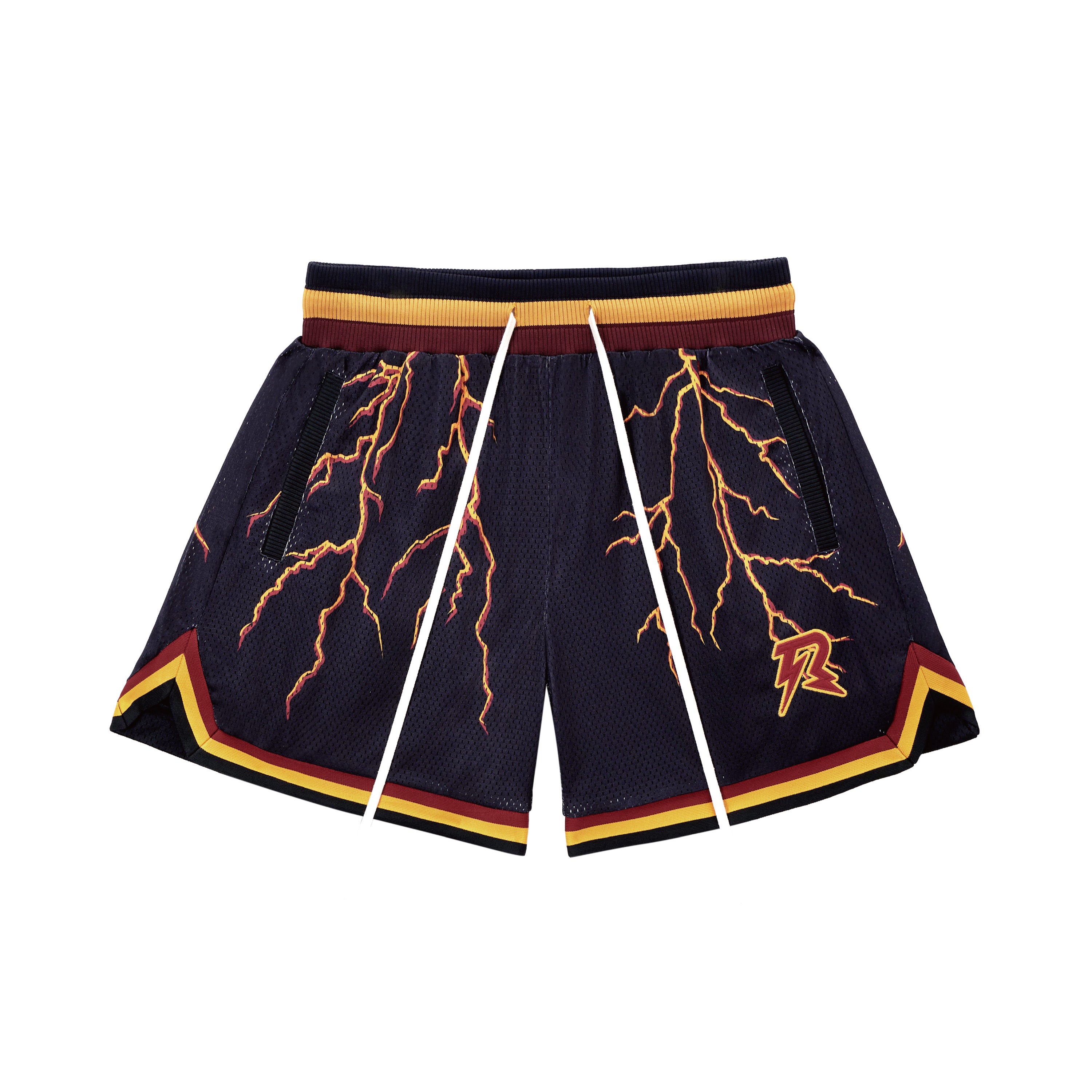 R LIGHTNING MESH SHORTS RETRO BLACK