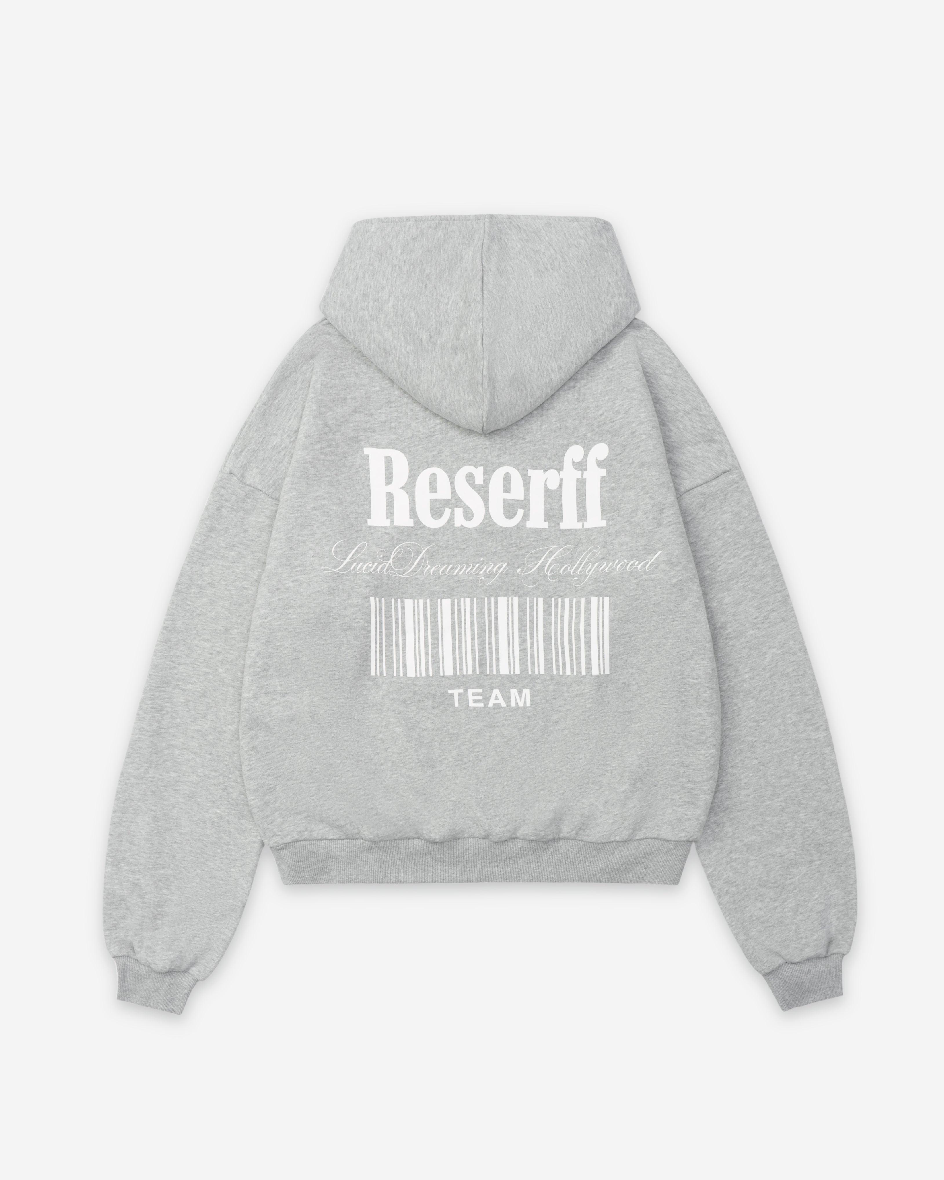 BARCODE PRINTING RELAXED HEAVYWEIGHT 450G HOODIE OATMEAL ASH - RESERFF   Barcode Printing Relaxed Heavyweight 450g Hoodie Oatmeal Ash 