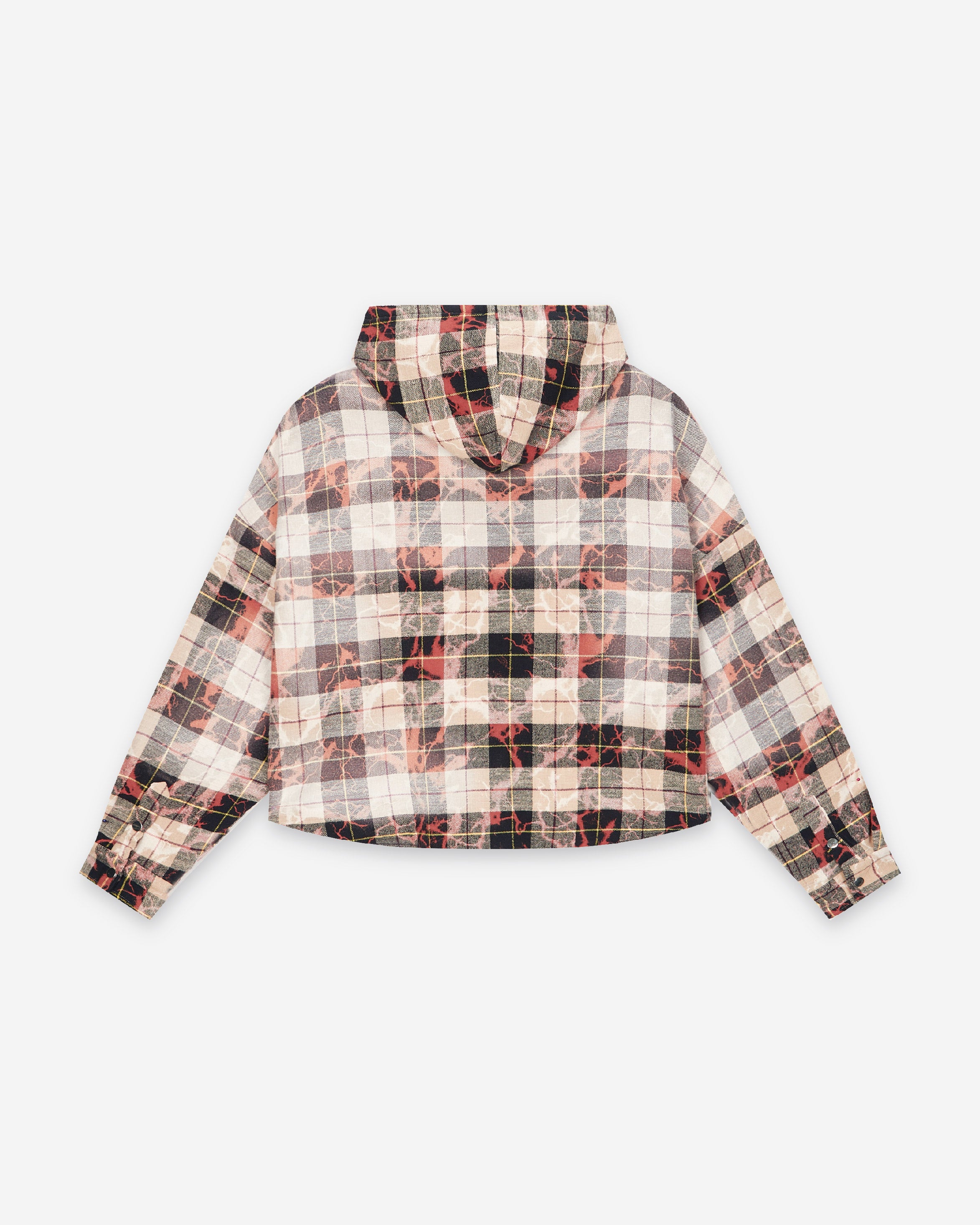 BLITZ BULLET LAYERED CHECK LIGHTNING FLANNEL WAFFLE HOODED SWEATSHIRT JACKET