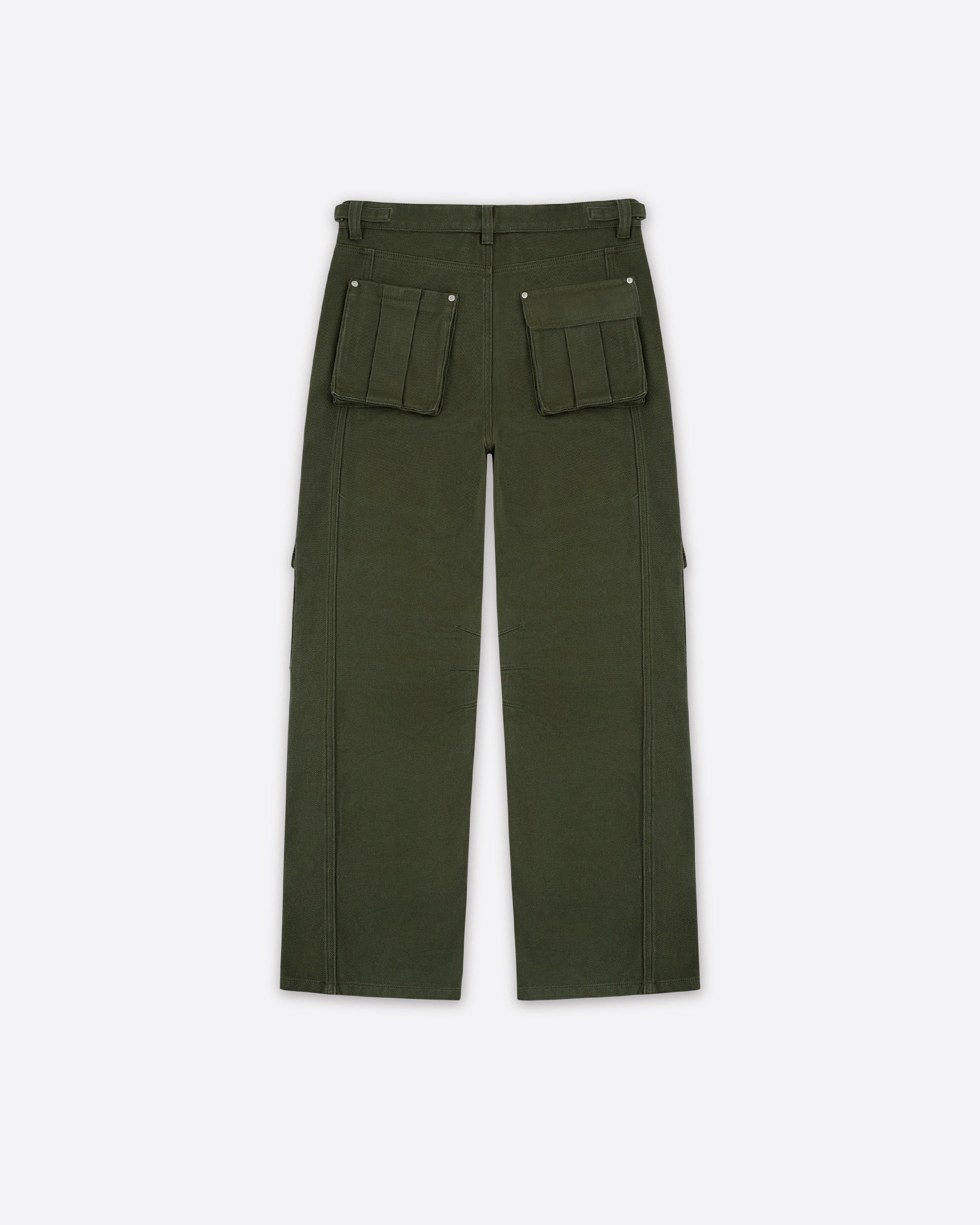 RIVET CARGO THREE DIMENSIONAL MULTI-POCKETS TROUSERS RETRO GREEN - RESERFF   RIVET CARGO THREE DIMENSIONAL MULTI-POCKETS TROUSERS RETRO GREEN 