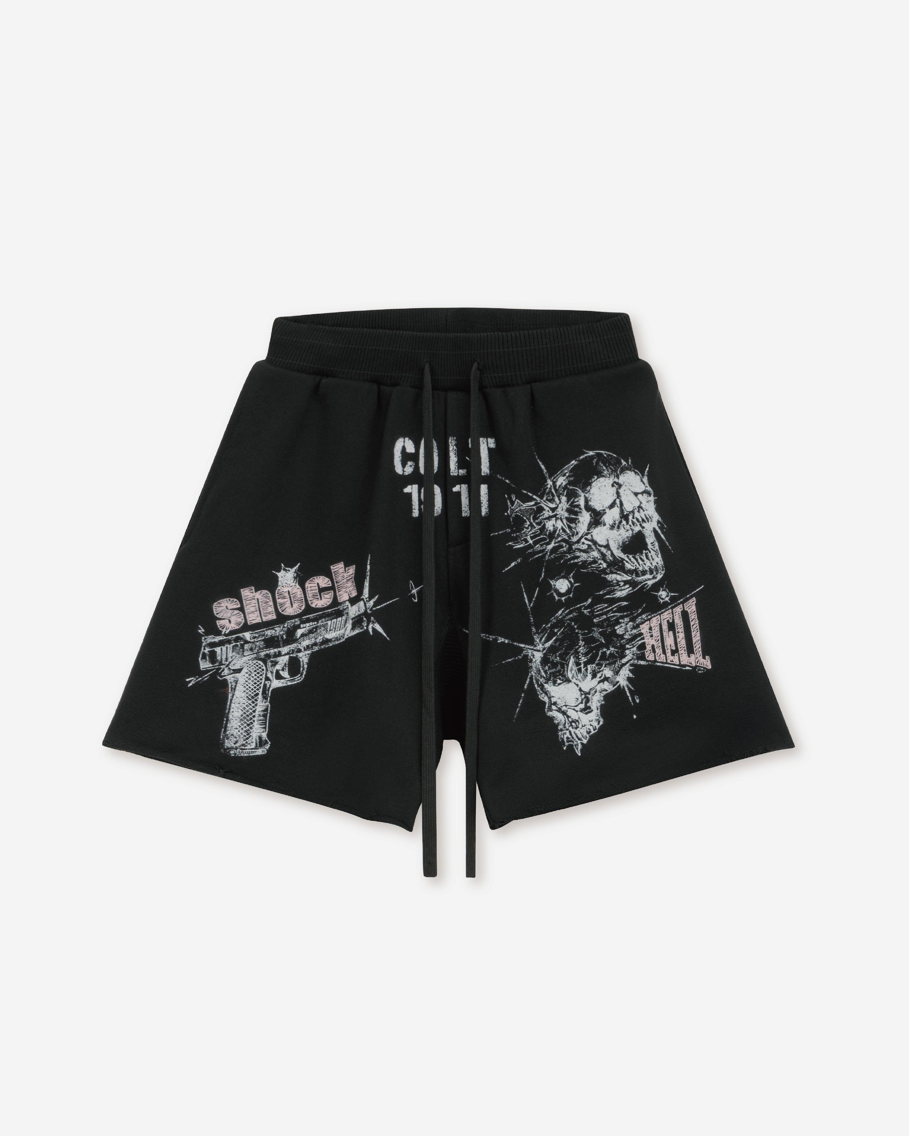 SINGLE MISSION HELL BULLET PRINTED SHORTS DEEP BLACK - RESERFF   Single Mission Hell Bullet Printed Shorts Deep black 