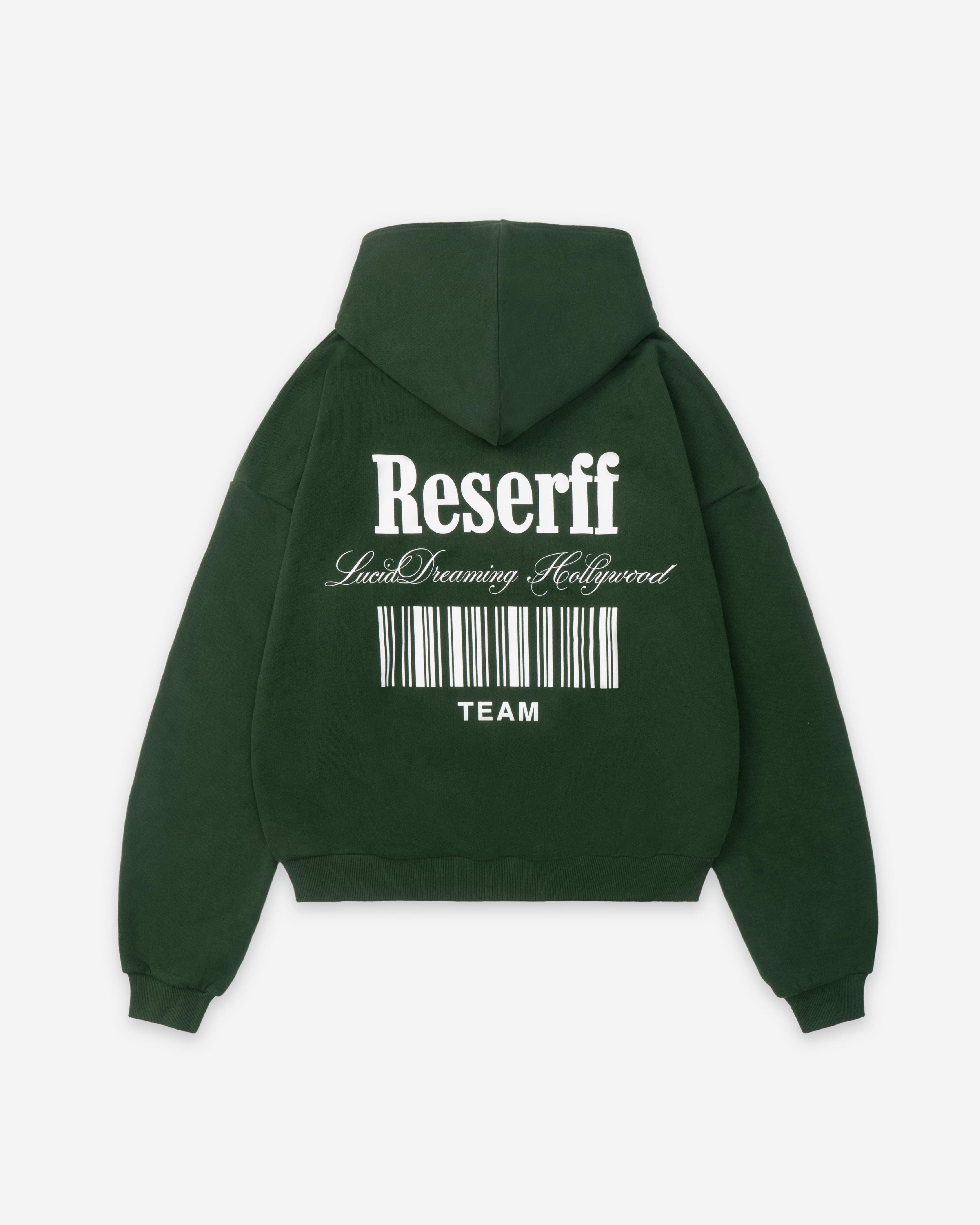 BARCODE PRINTING RELAXED HEAVYWEIGHT 450G HOODIE CREAM WHITE - RESERFF   Barcode Printing Relaxed Heavyweight 450g Hoodie Cream White 