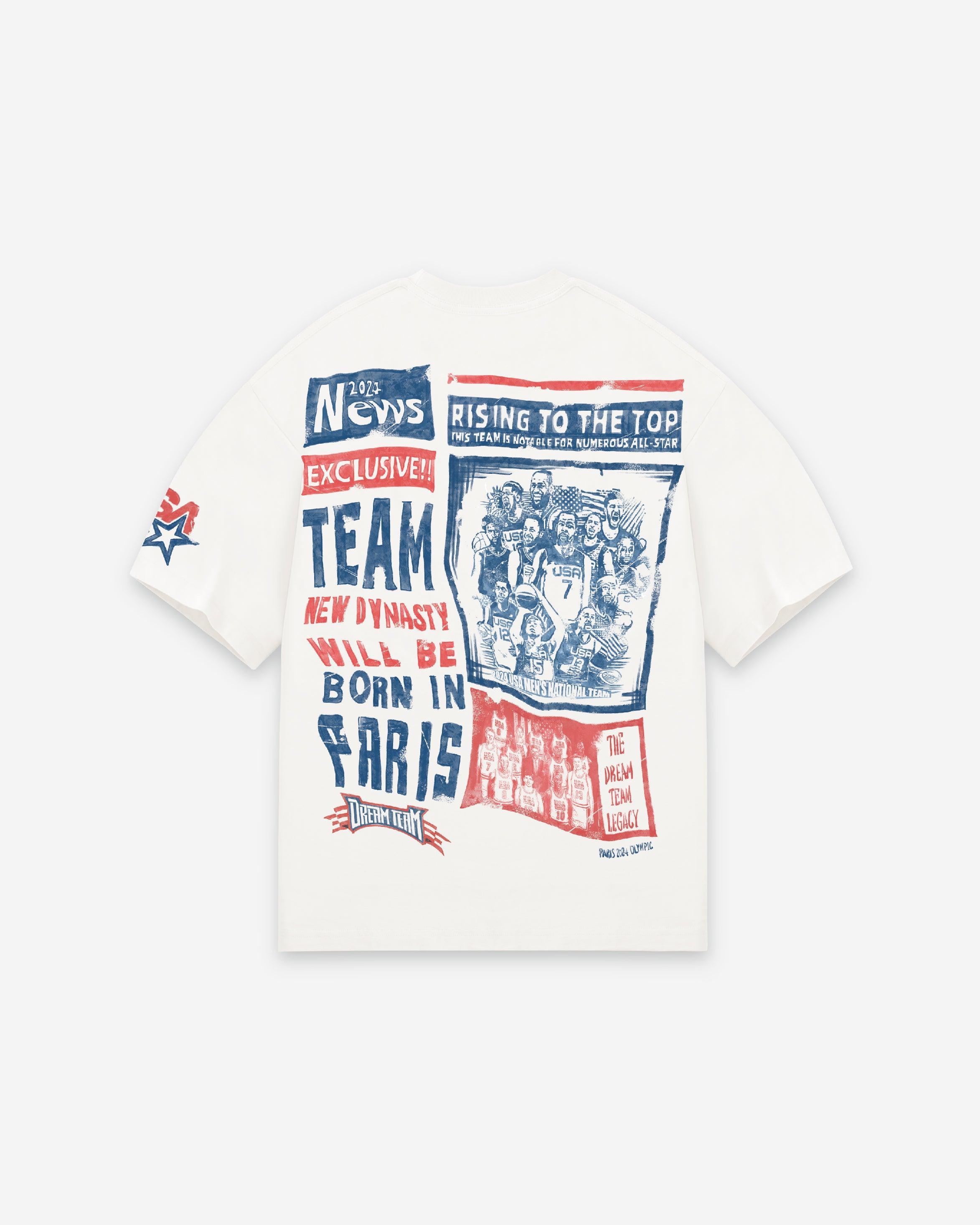 OLYMPICS DREAM TEAM USA VINTAGE BOXY GRAPHIC TEES - RESERFF   Olympics Dream Team Usa Vintage Boxy Graphic Tees Off white 