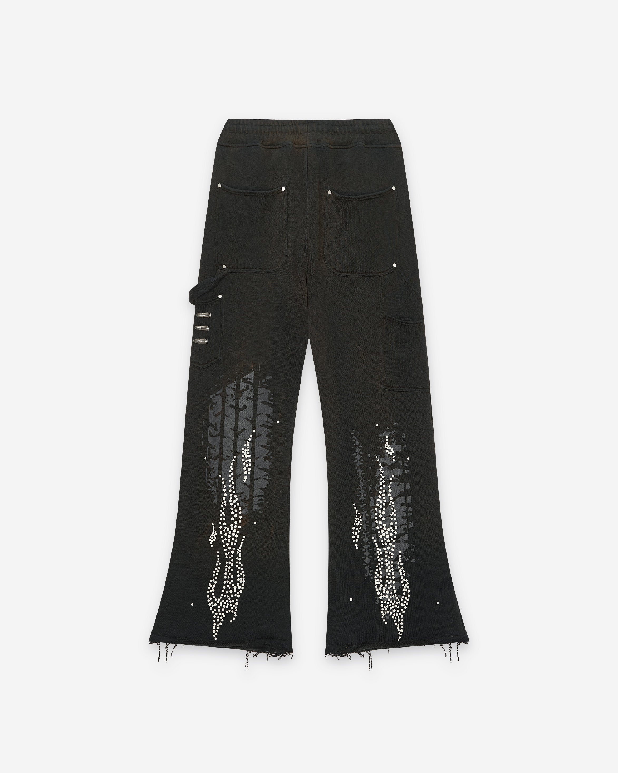 FIRETRAIL MARKS RETRO DISTRESSED DIRTY PRINT HEAVY SWEATPANTS