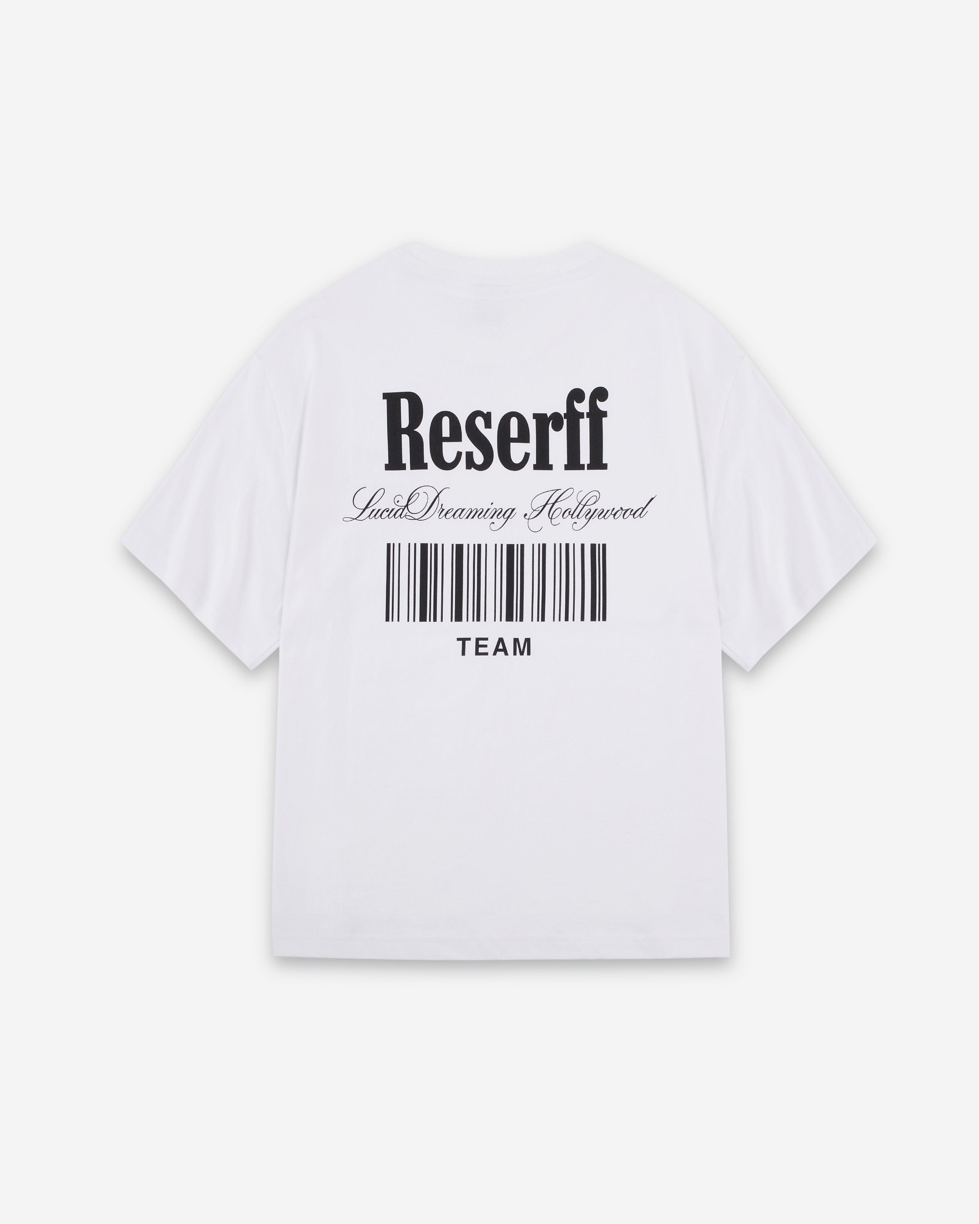 CODE BARCODE PRINTING TEE OFF WHITE RED LETTERS - RESERFF   Code Barcode Printing Tee Off White Red Letters 