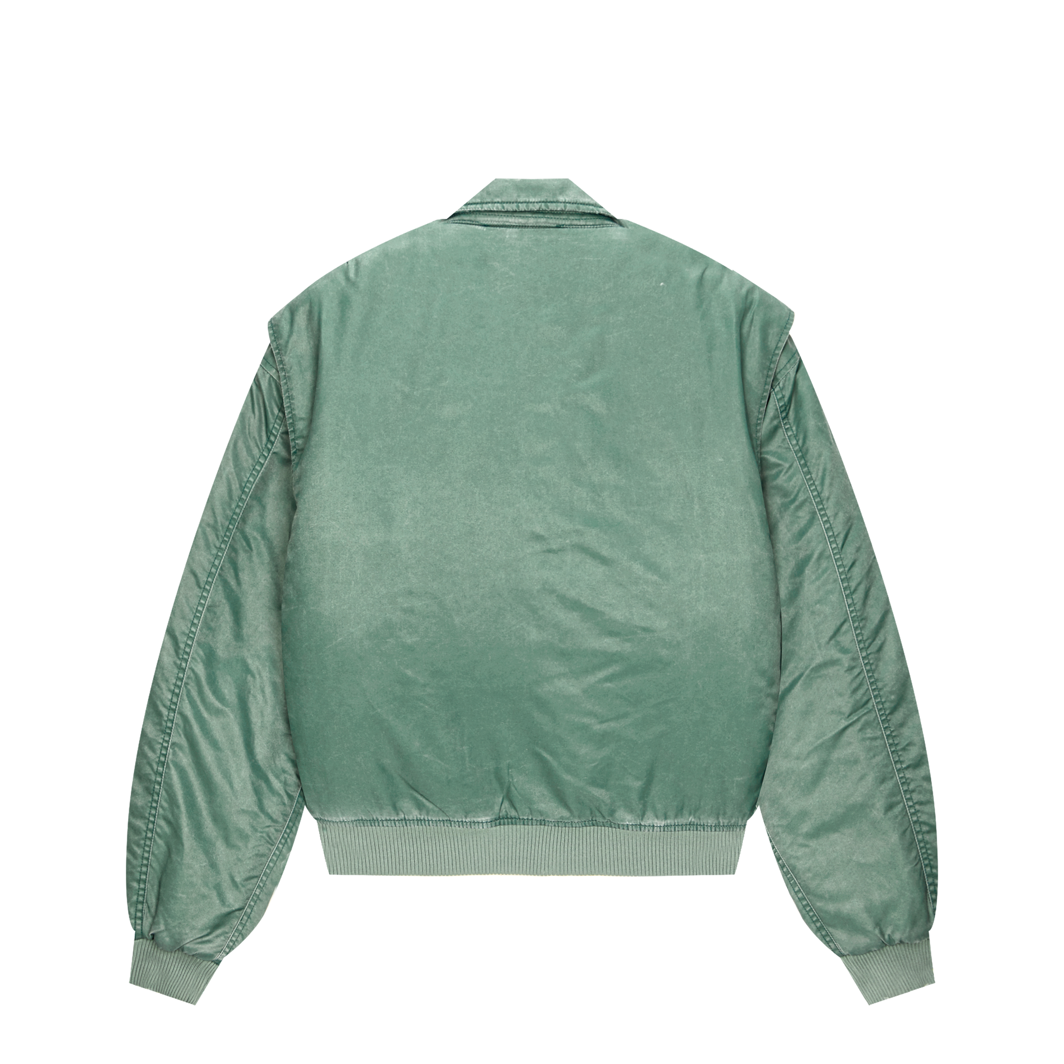 BULLET SEQUENCE RETRO AGED GREEN SILHOUETTE SCIMITAR MA-1 FLIGHT JACKET
