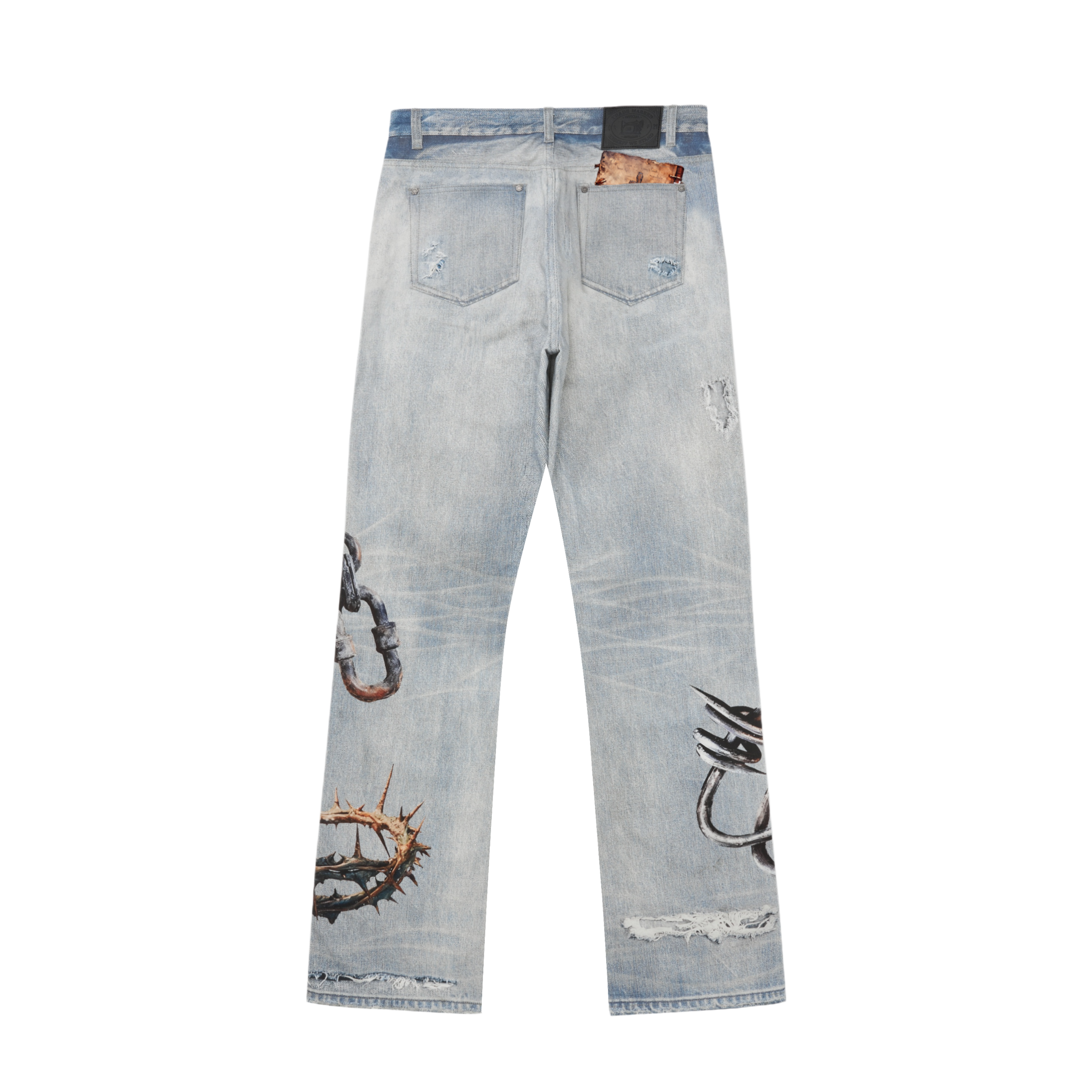 BOMB 3D DIGITAL PRINTING WASHED VINTAGE JEANS
