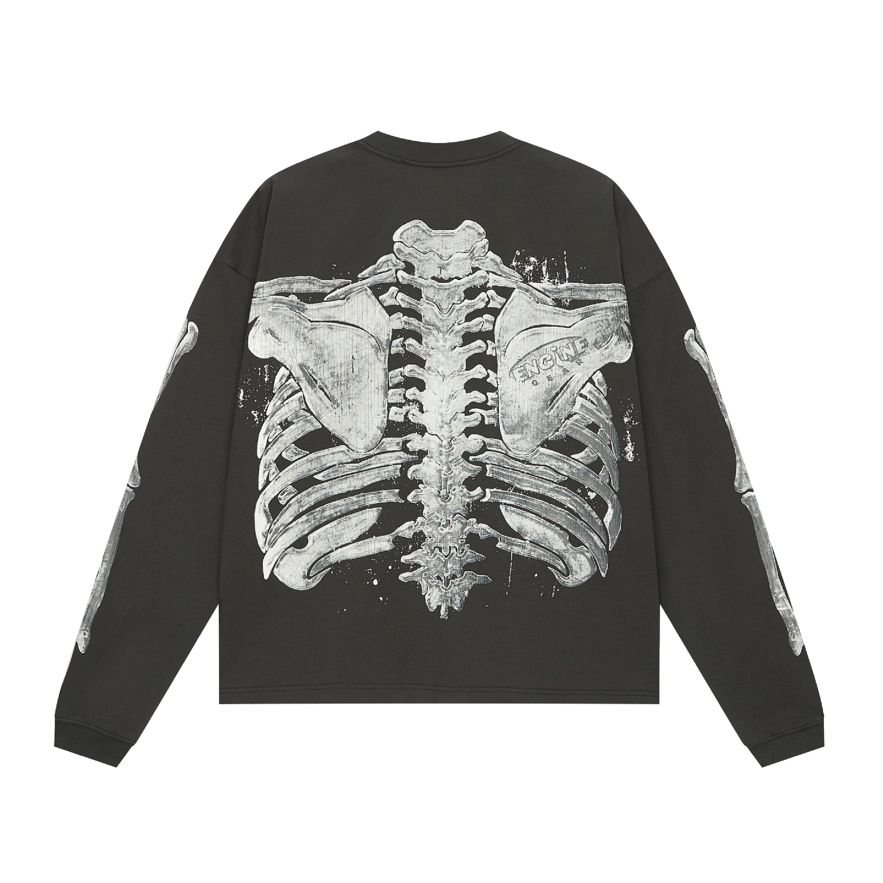 BONEBREAKER ENGINE RETRO CRACK PRINT LONG SLEEVES SHORT WIDE BOXY FIT