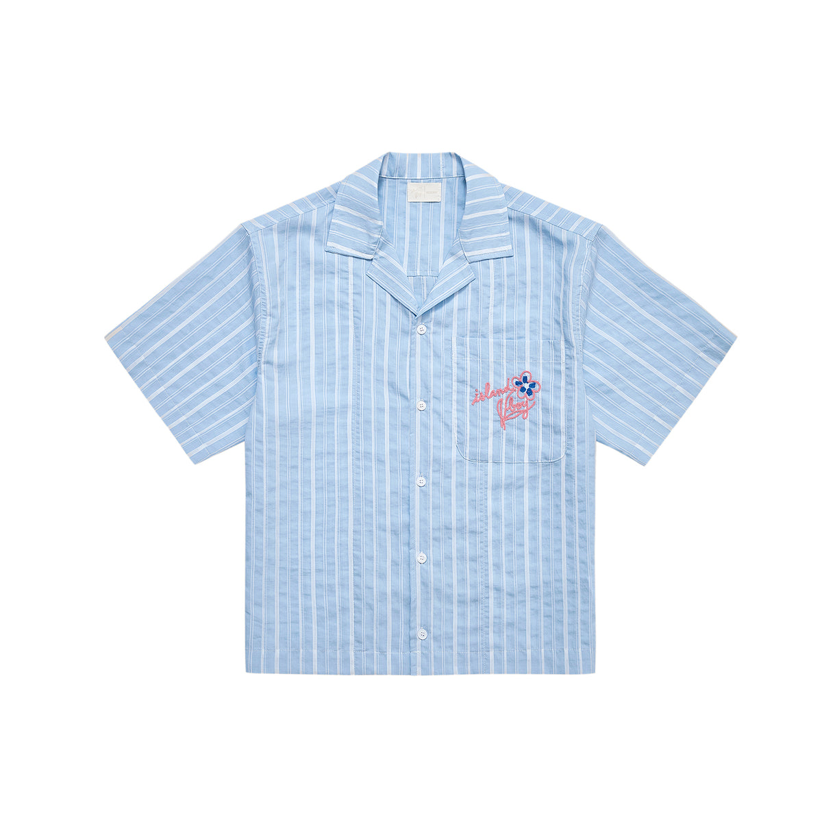 RESERFF Island Jepun Resort Floral Striped Shirt, Tropical Island‑Style Button‑Down Blouse For Women