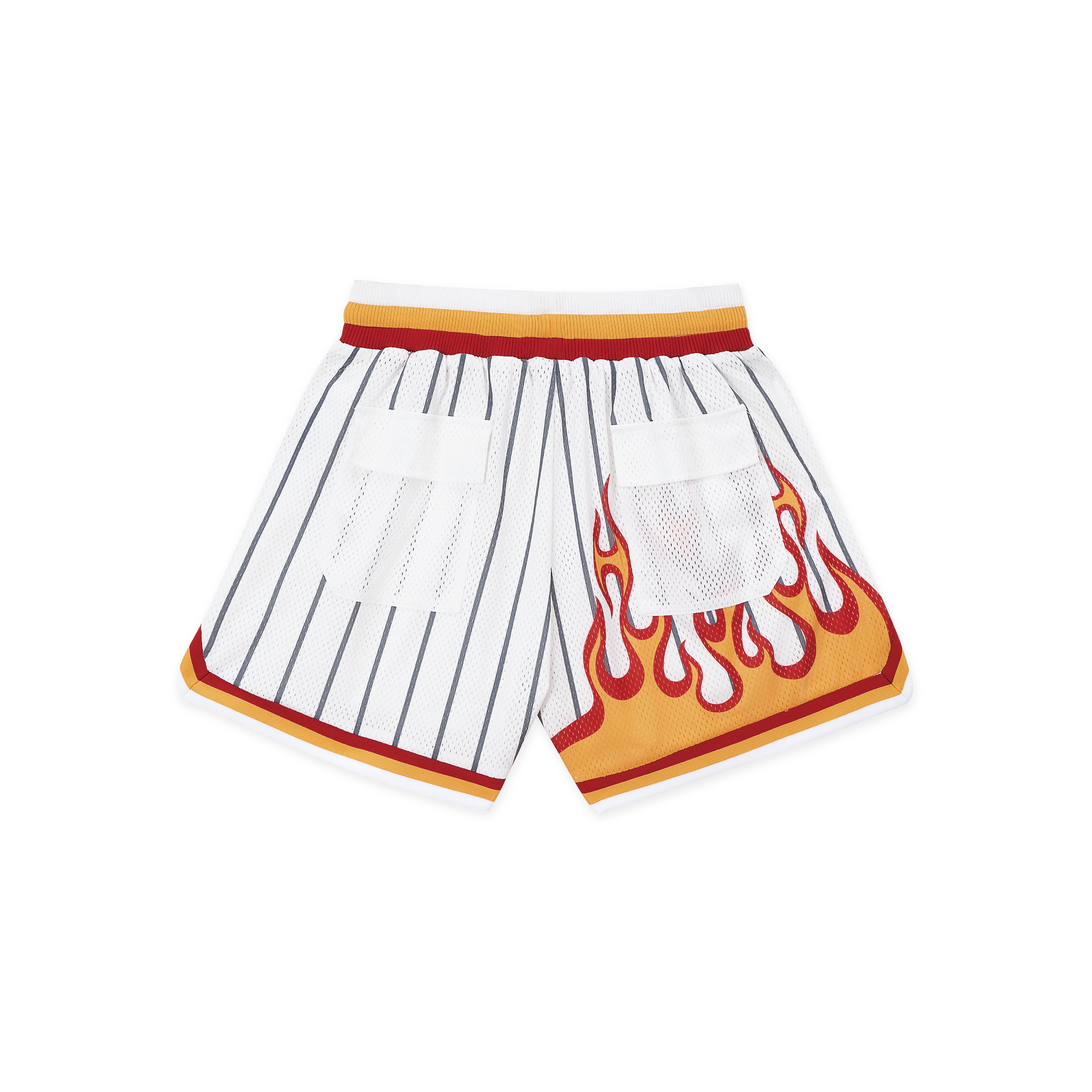 FLAMES LAVA PRINTING MESH SHORTS WHITE