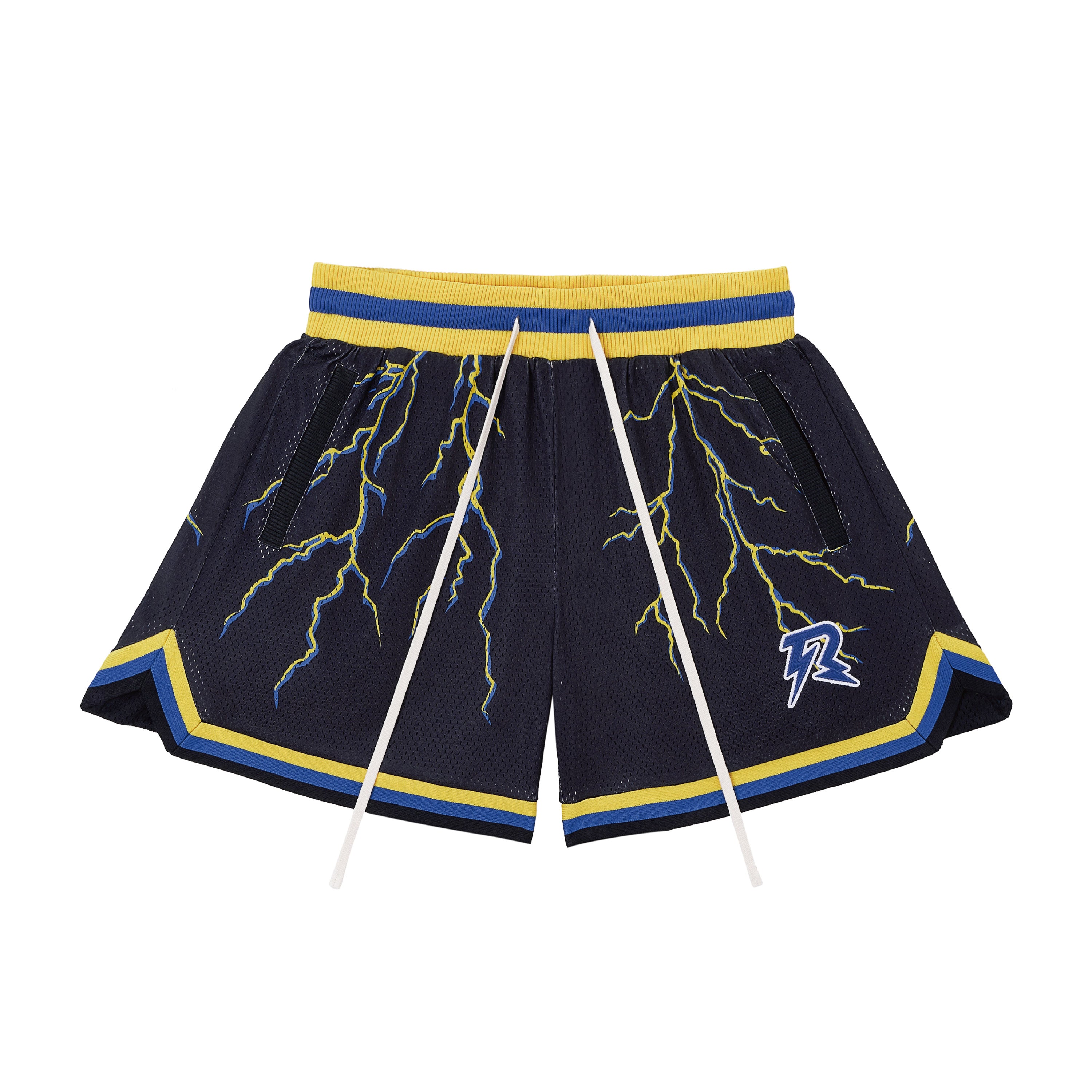 R LIGHTNING PRINTFUL MESH SHORTS
