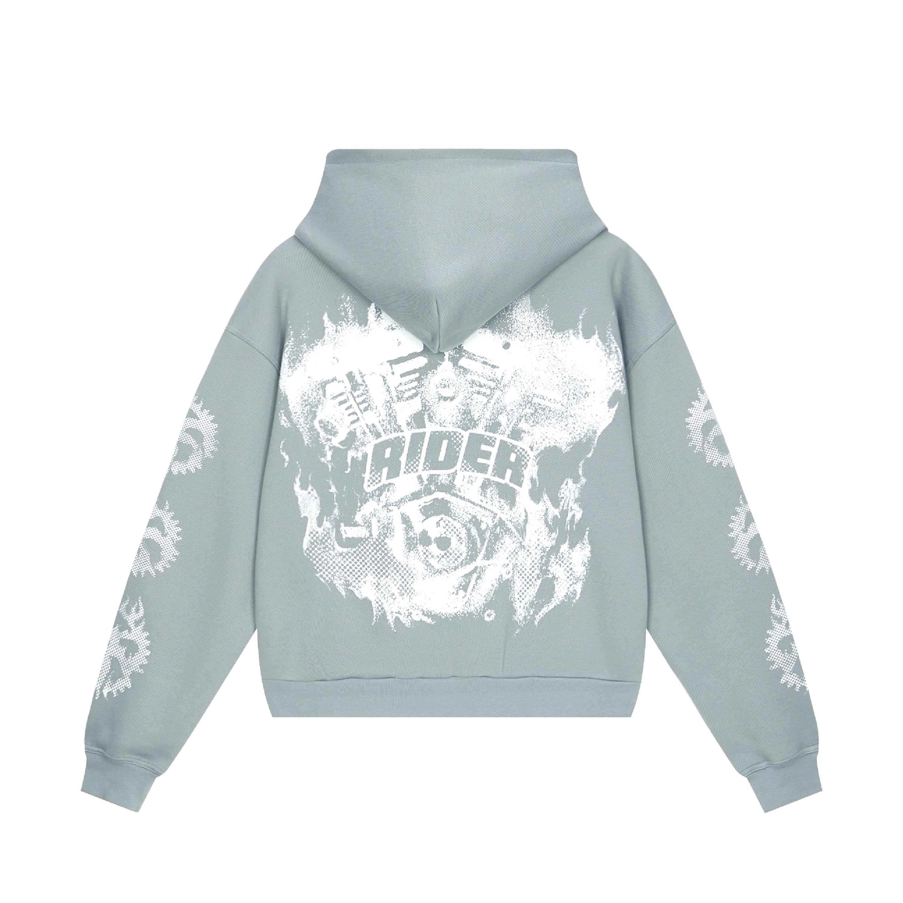 NIGHTFOG ENGINE 485G HEAVY WASHED VELVET ZIPPER HOODED SWEATSHIRT